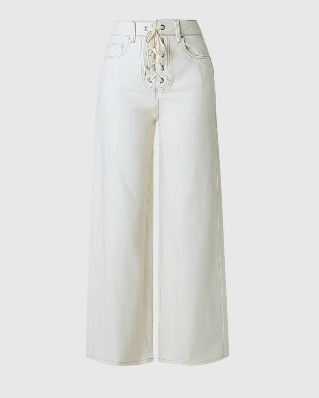 Rope Wide Leg Jeans | White