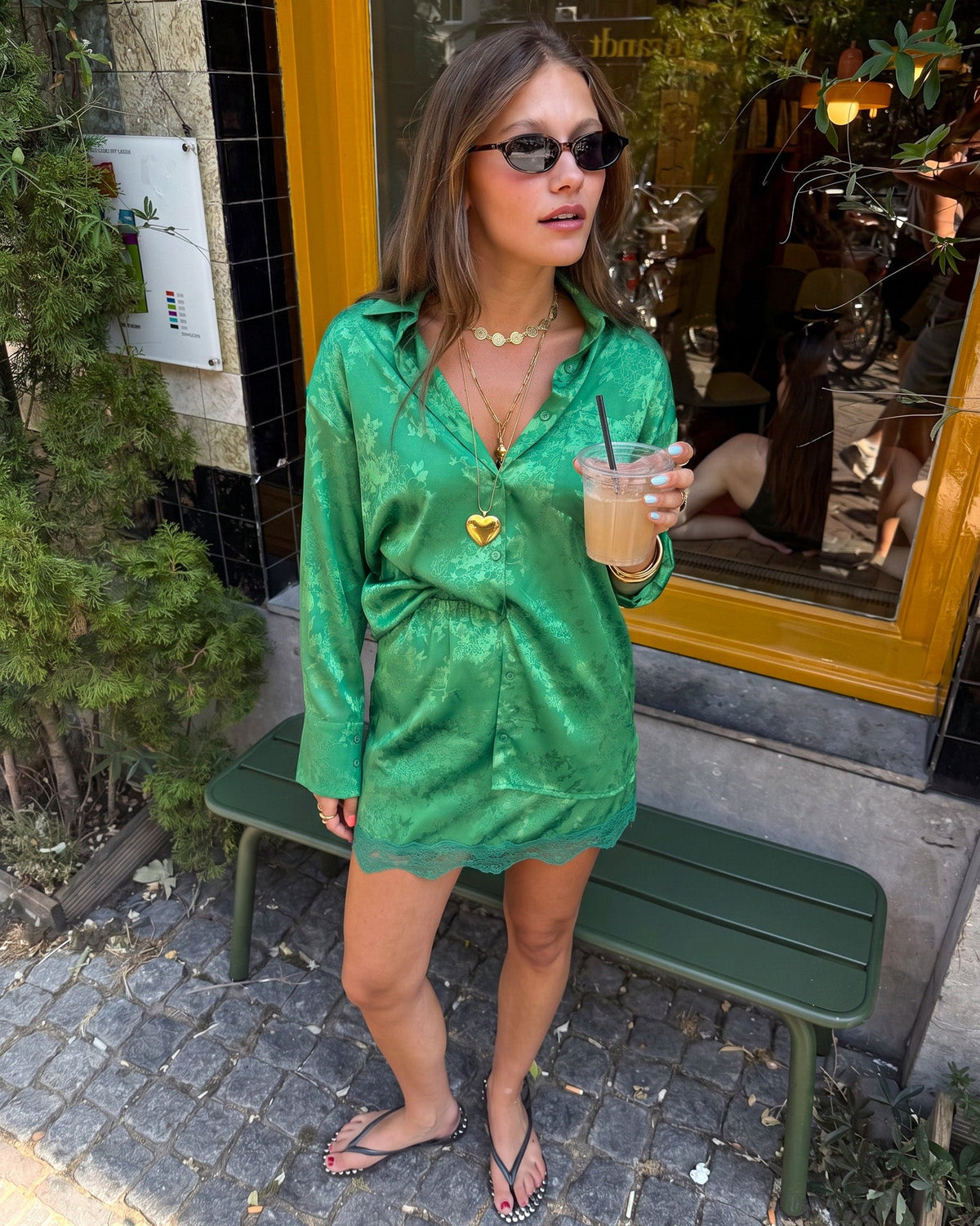 Noray Satin Set | Green