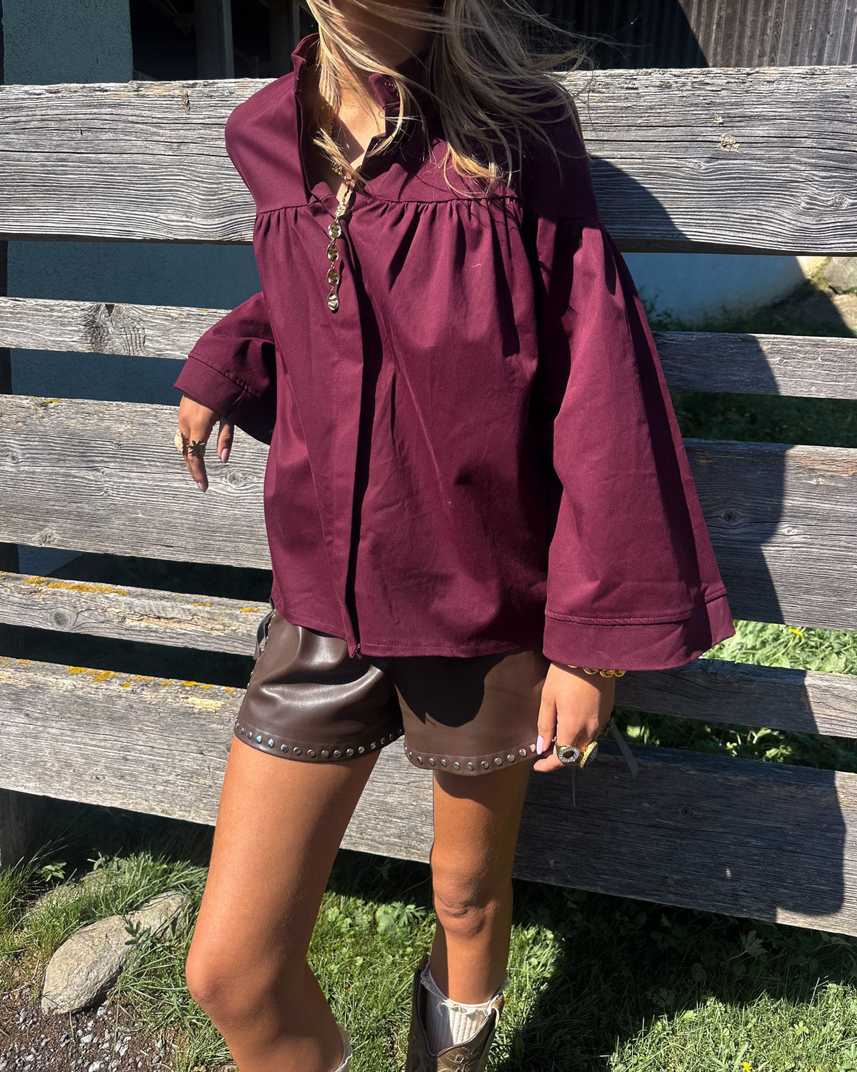 Moos Blouse Jacket | Bordeaux