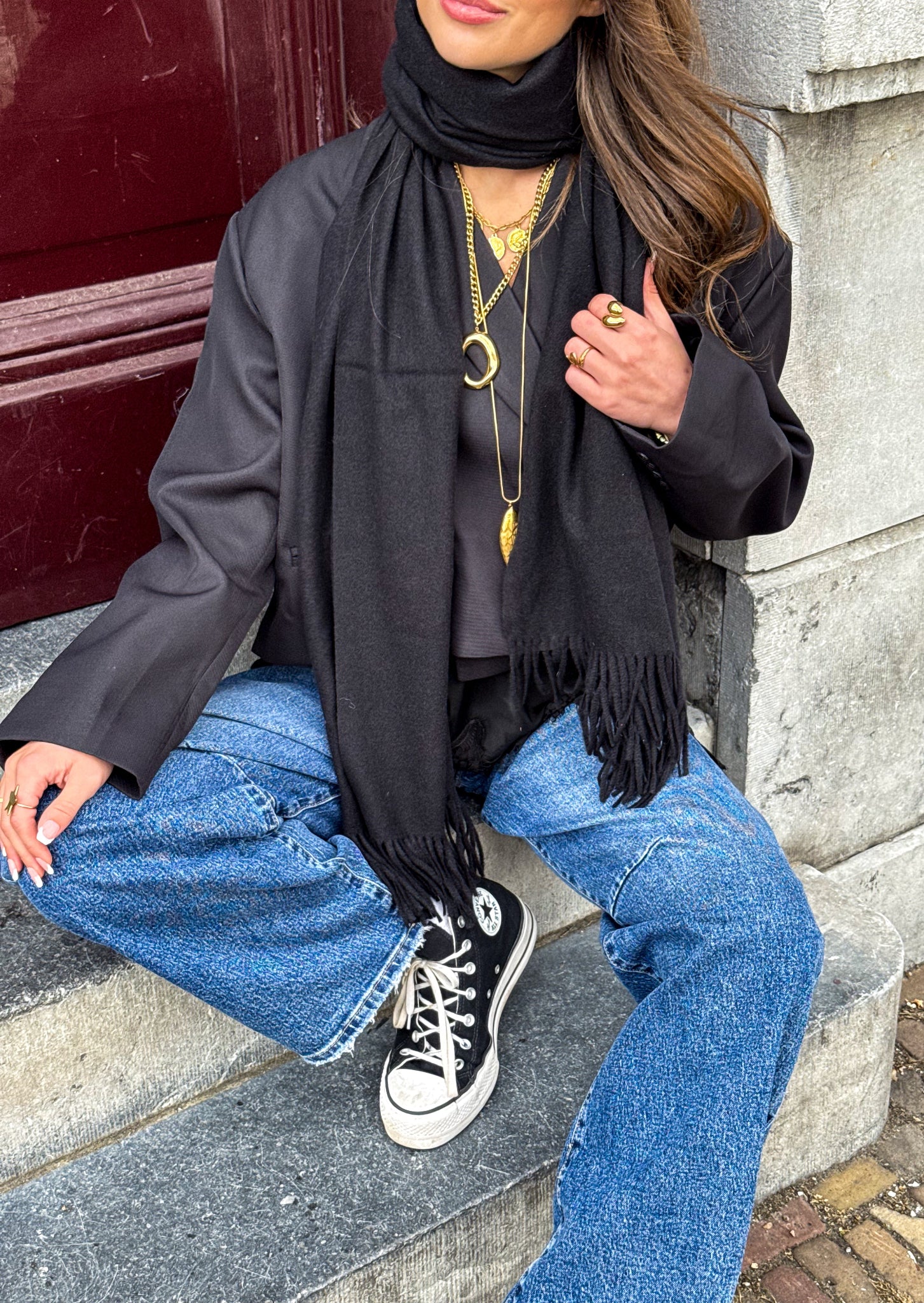 Cashmere Scarf Black