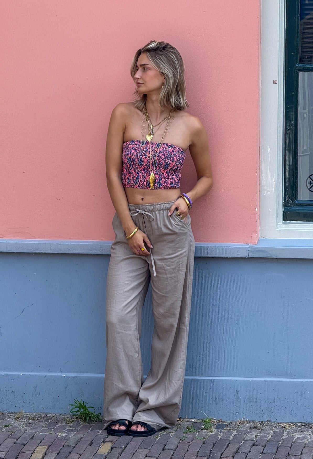 Compliment Linen Pantalon - Tall | Taupe