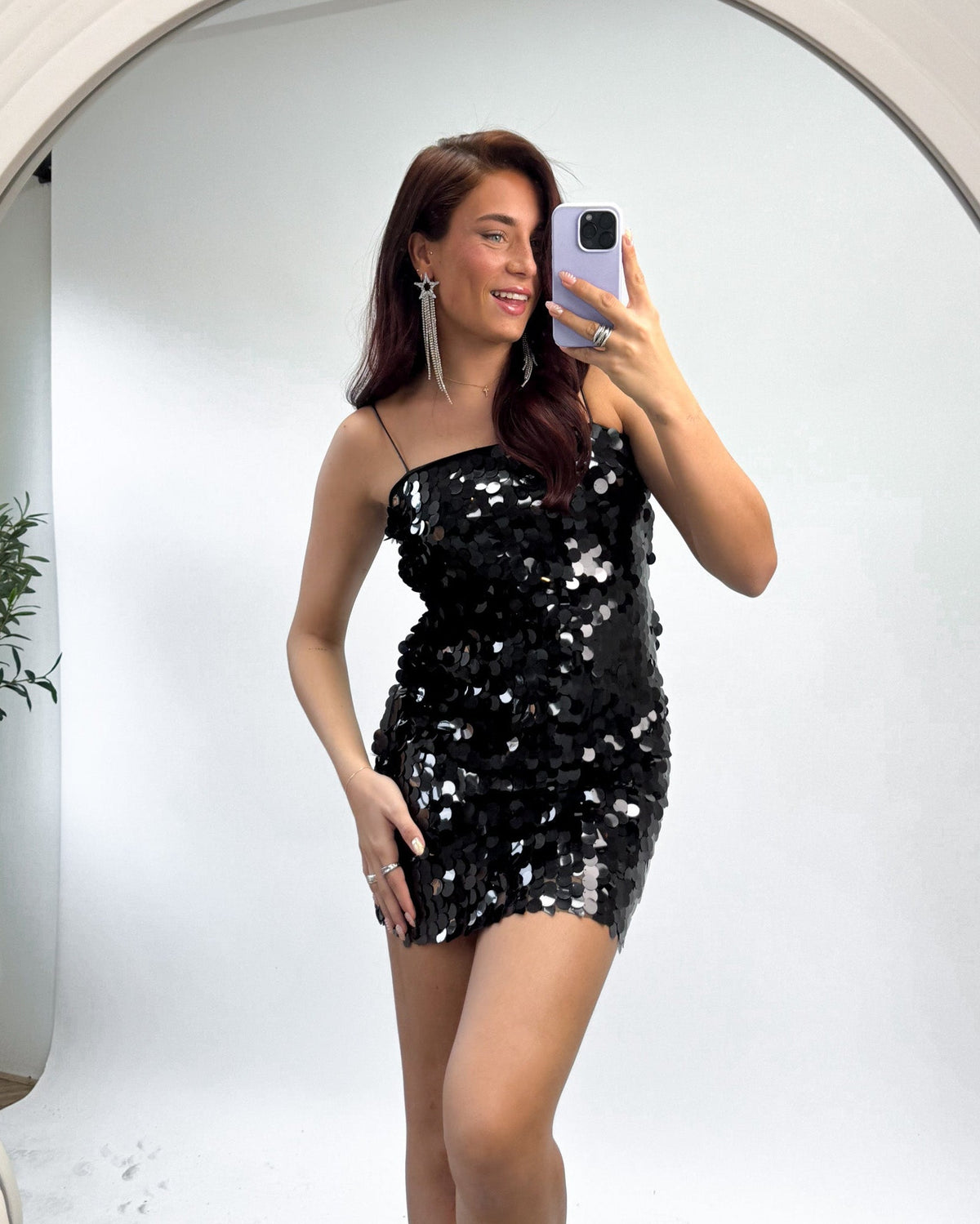 Cosmic Glow Jurk | Black