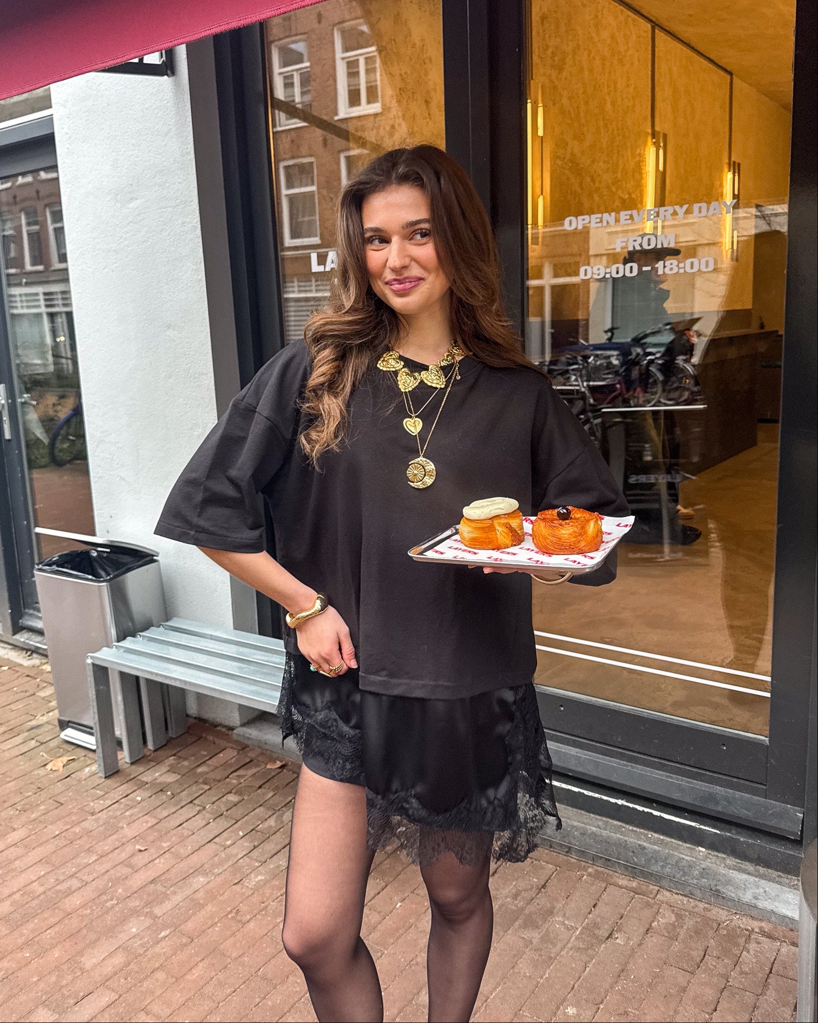 Darling Lace T-Shirt Black