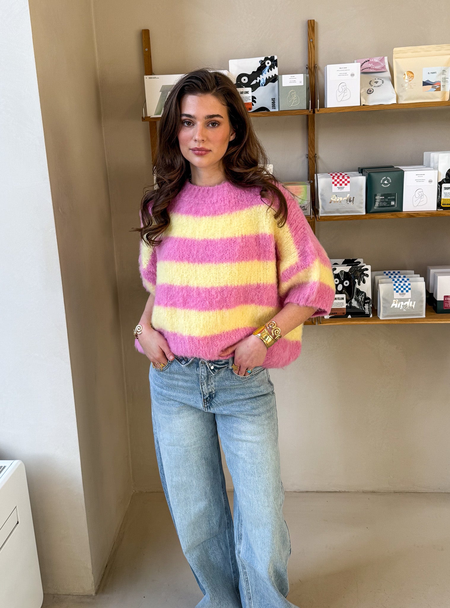 Drew Striped Knit Pink/Lemon