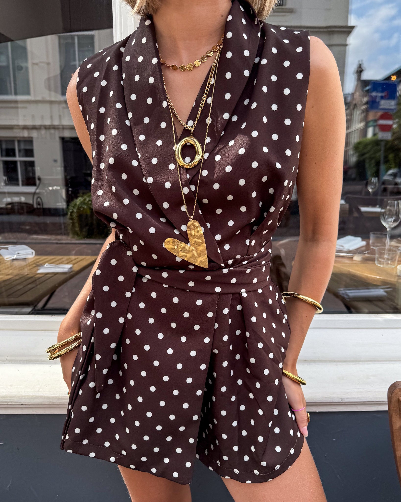 Emma Dots Playsuit Dots Brown