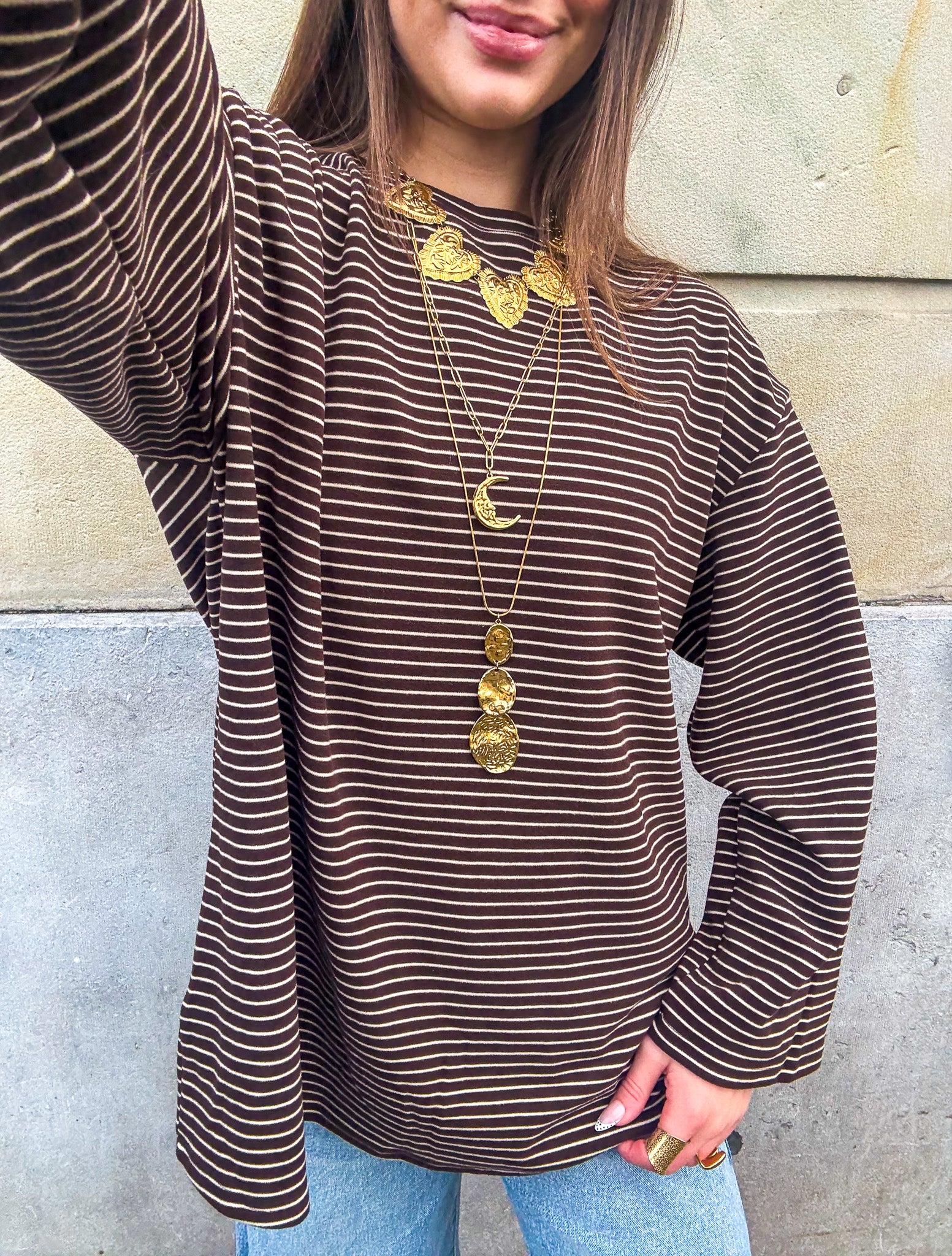 Faith Striped Longsleeve Brown