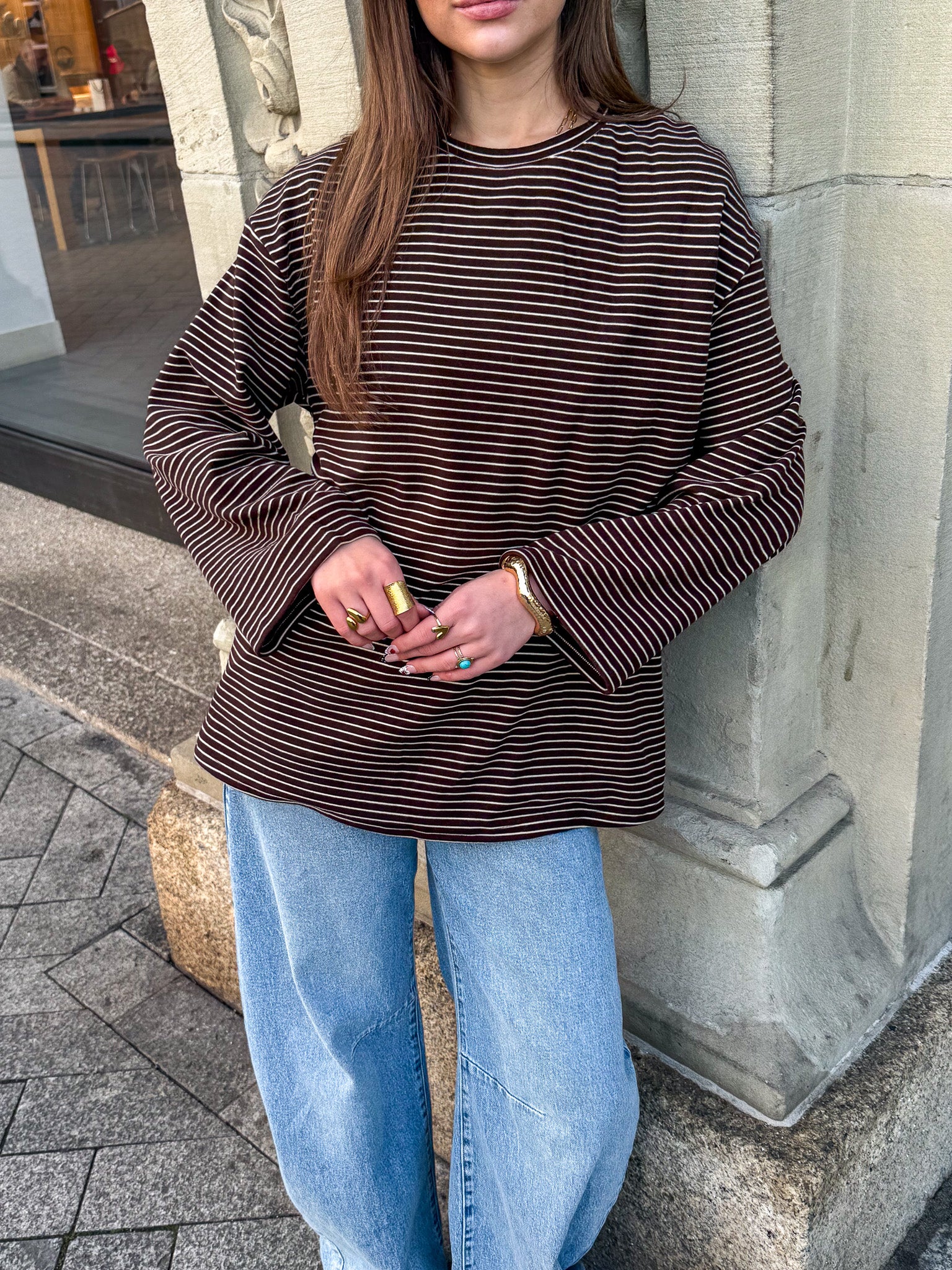 Faith Longsleeve Gestreept | Brown