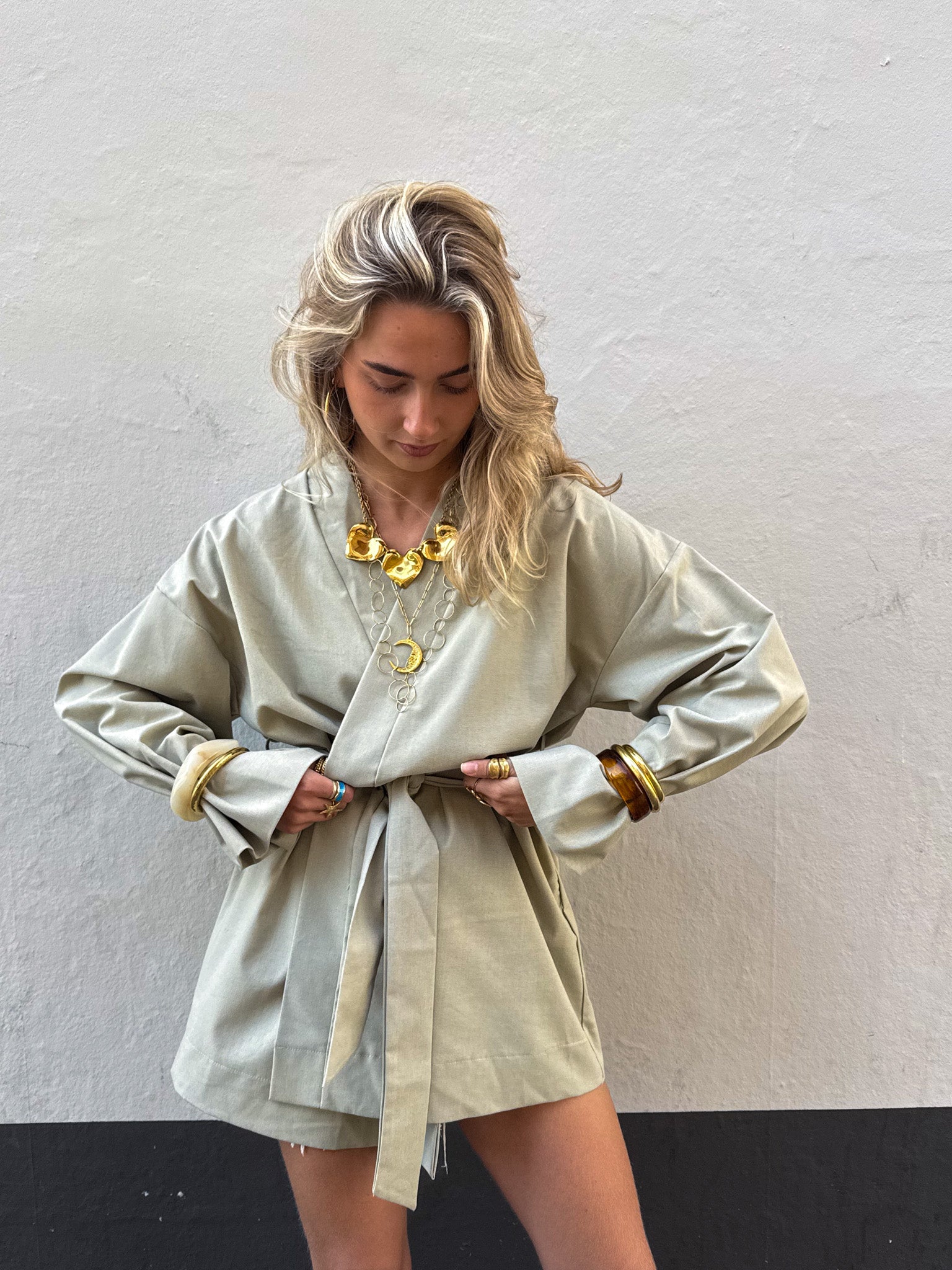 Francis Kimono Dress Kaki