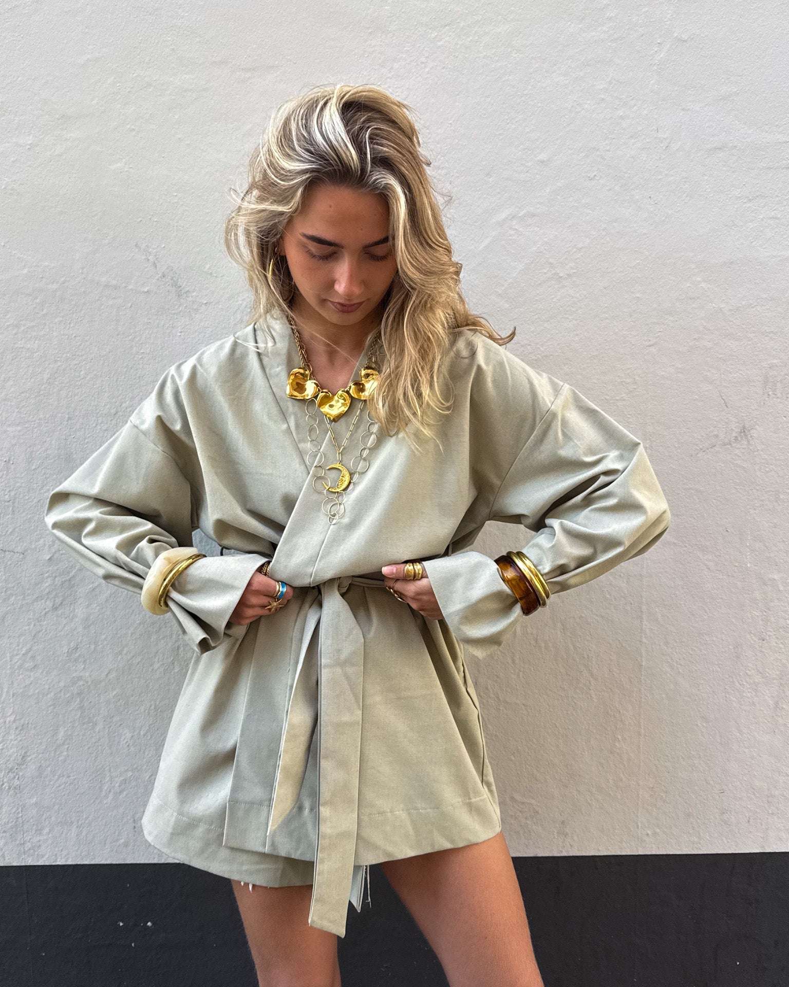 Francis Kimono Dress Kaki