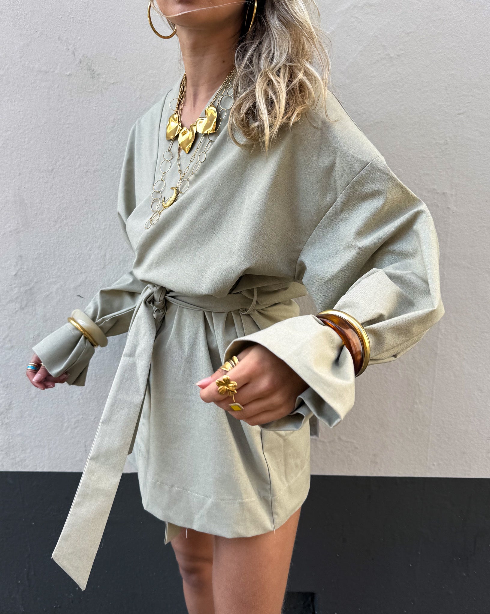 Francis Kimono Dress Kaki