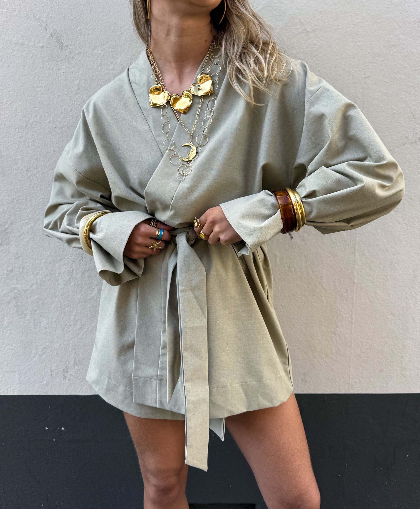 Francis Kimono Dress Kaki