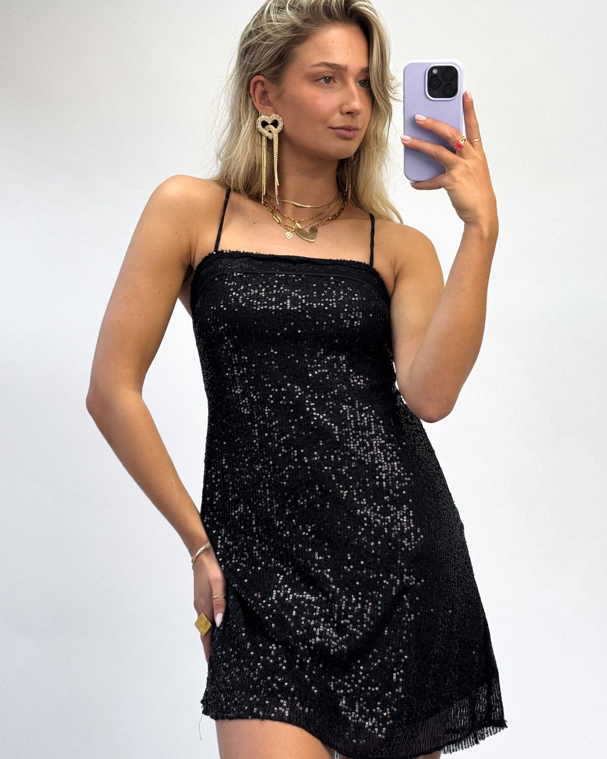 Gigi Sparkle Jurk | Black