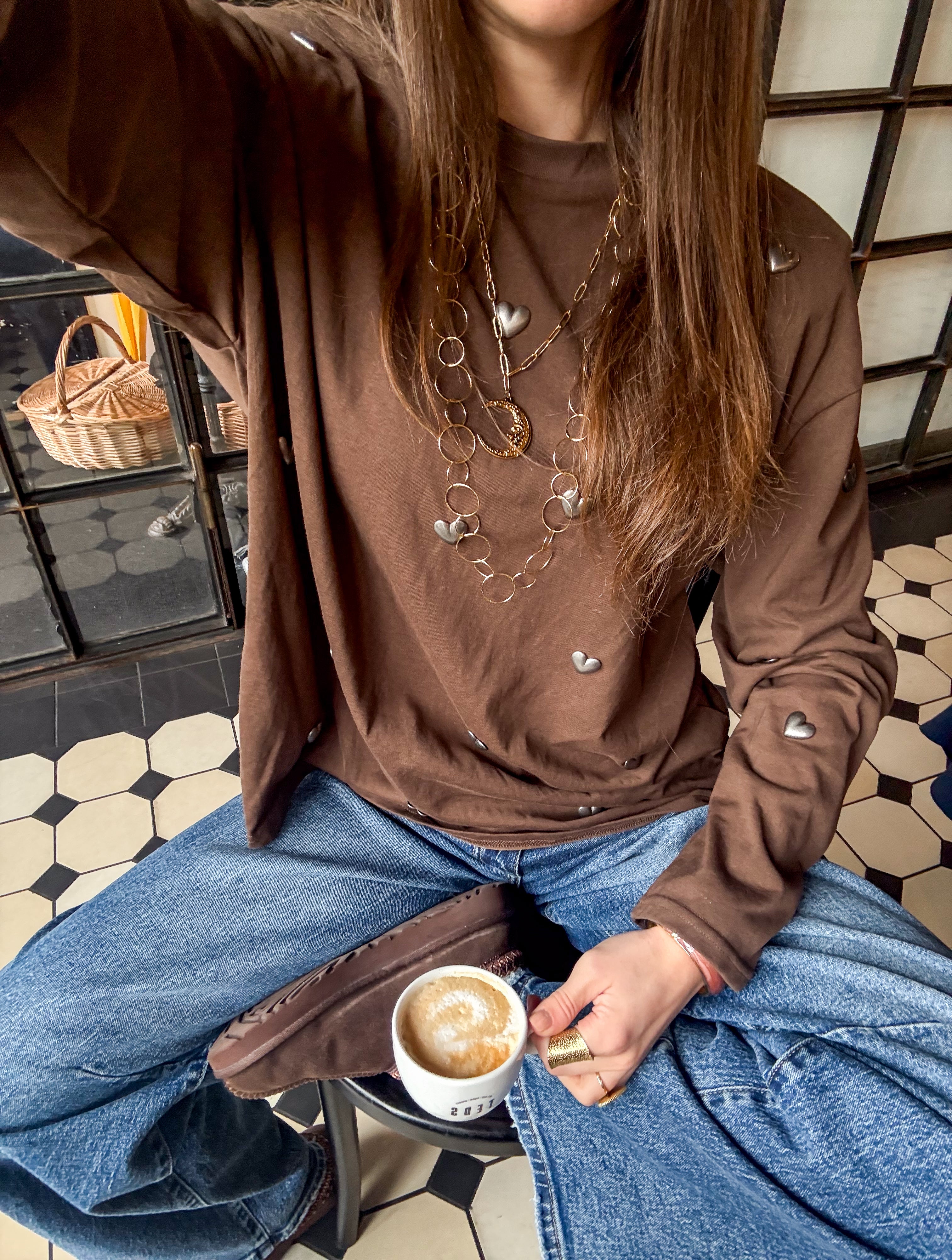 Heart Longsleeve Brown