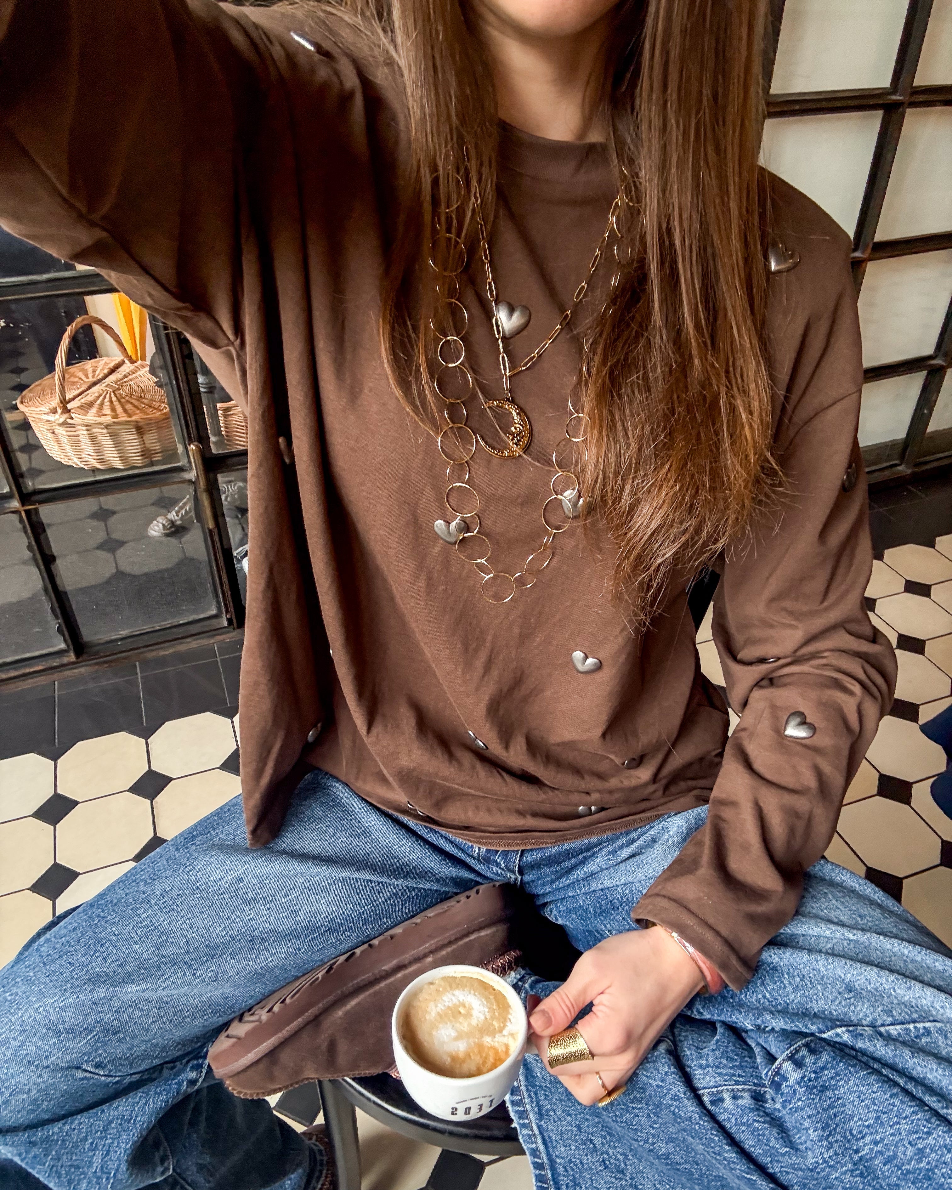Heart Longsleeve Brown