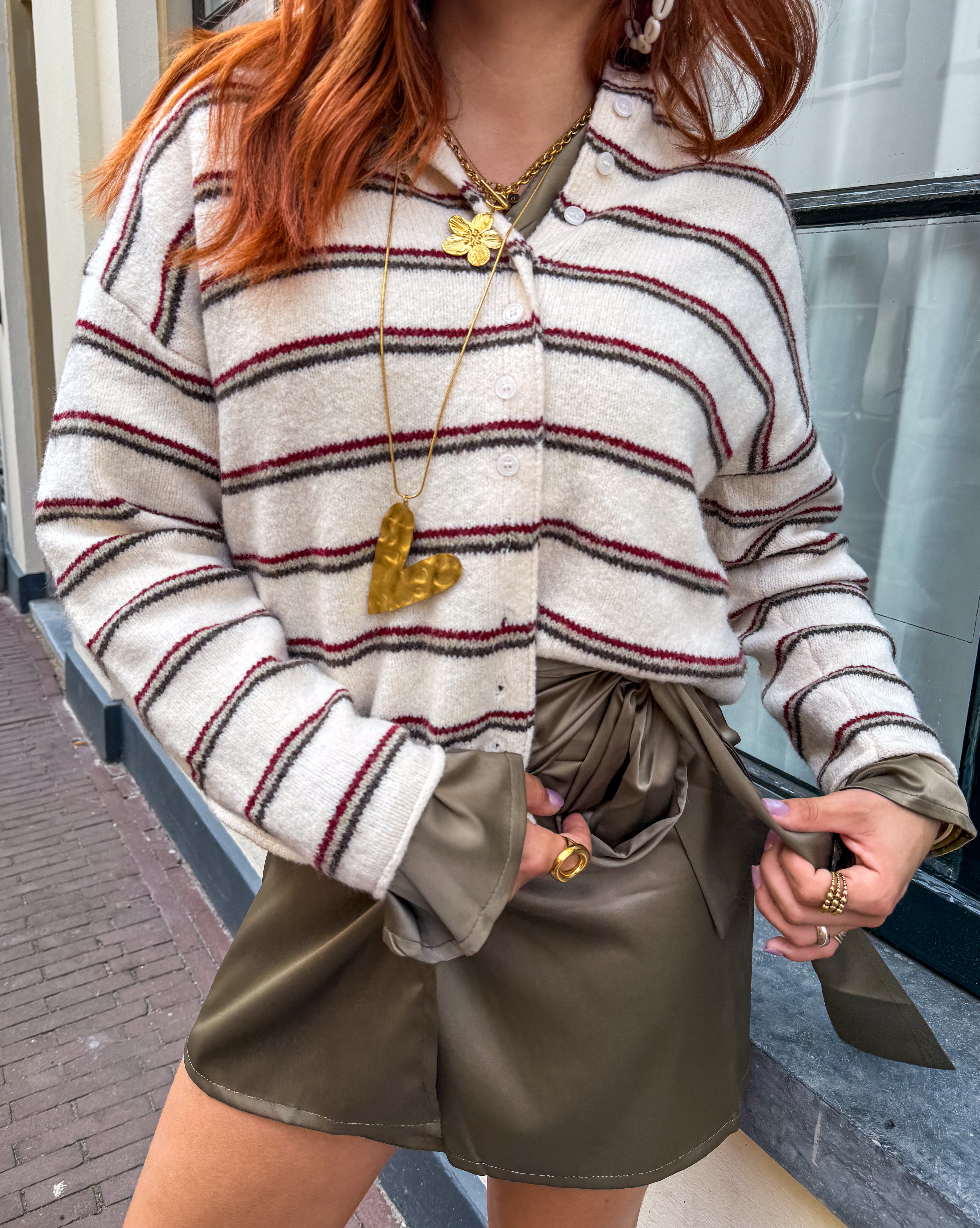 Mona Striped Vest Beige