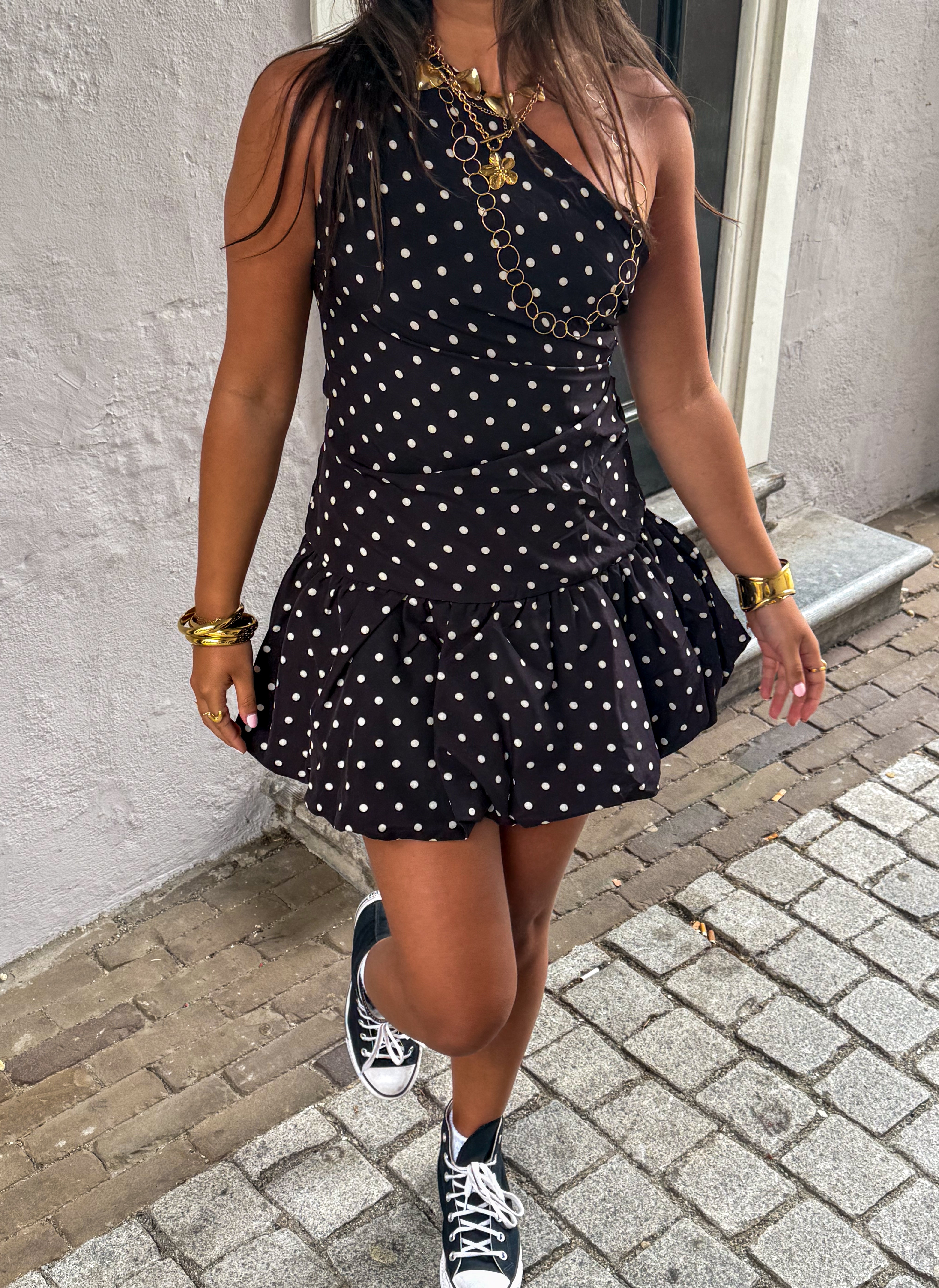 Pien Dots Dress Black