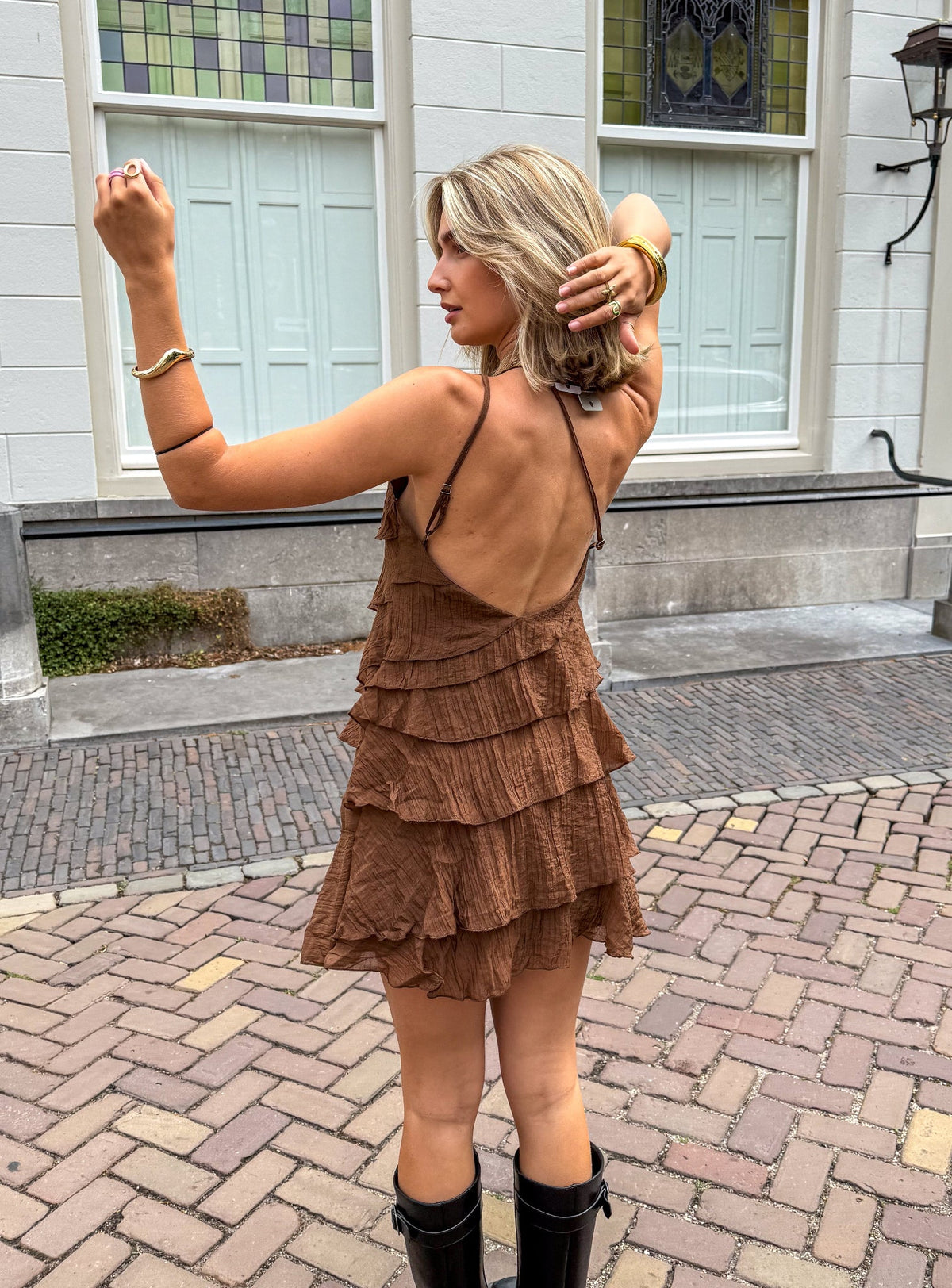 Kate Flowy Jurk | Brown