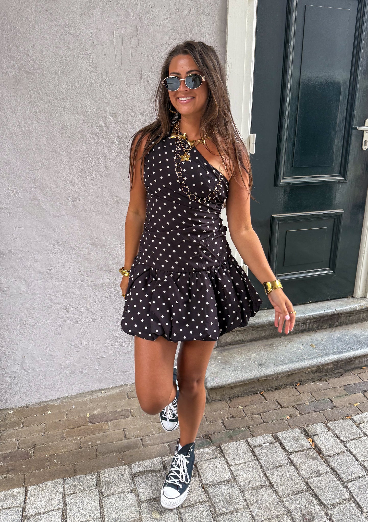 Pien Dots Dress Black