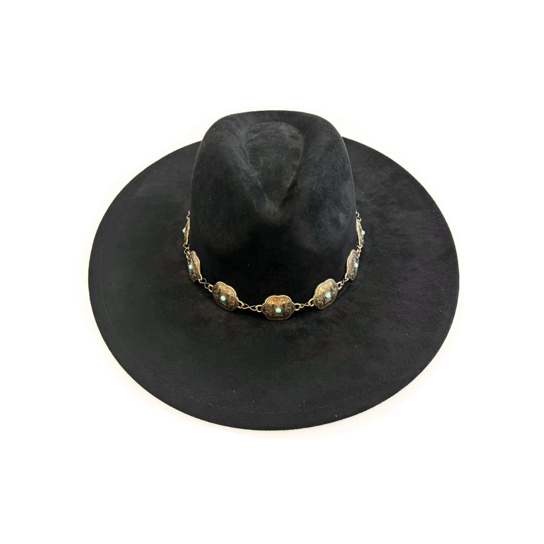 Iconic Golden Charm Hat Black