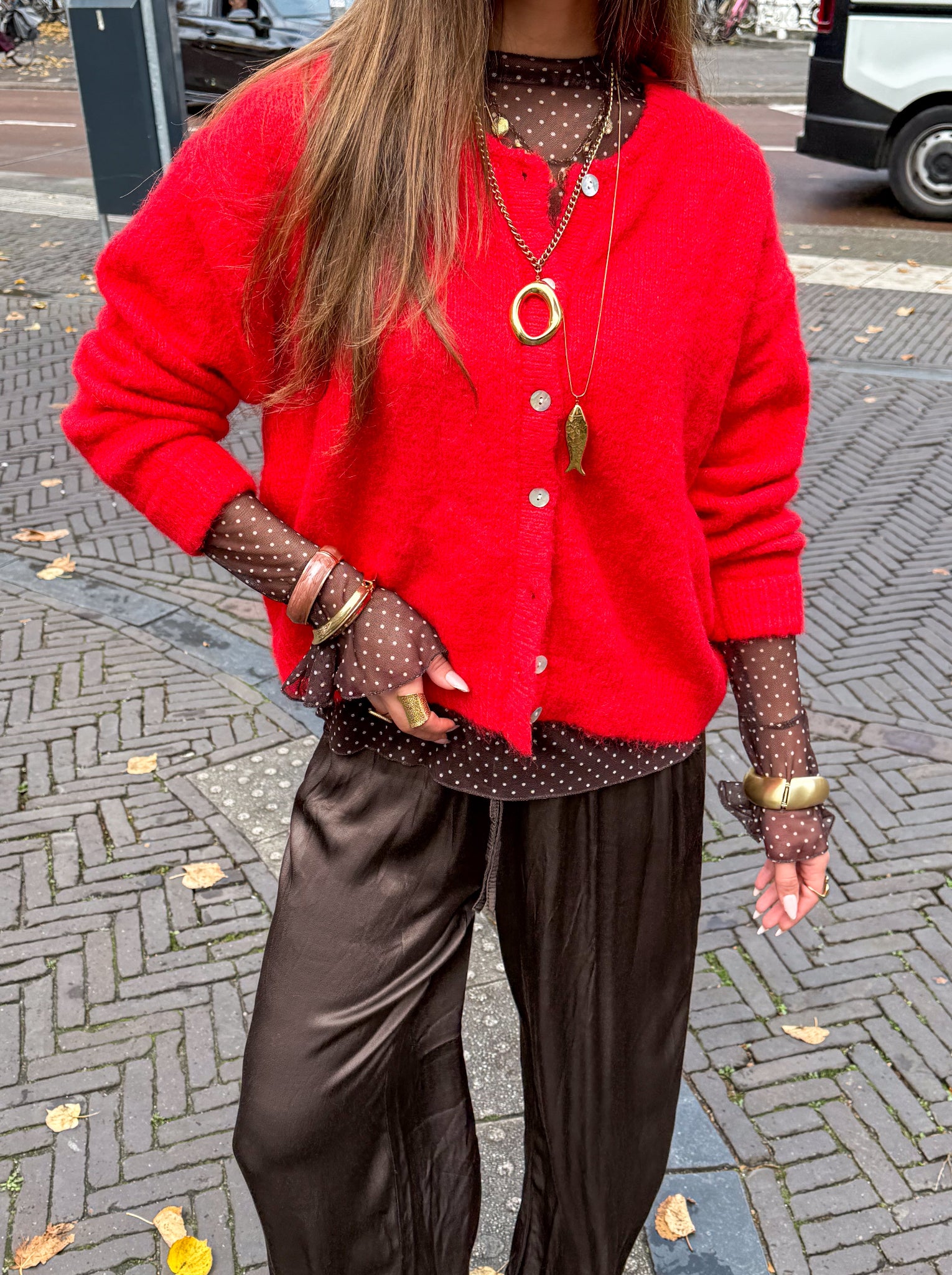 JomƩ Mesh Top Dots Brown