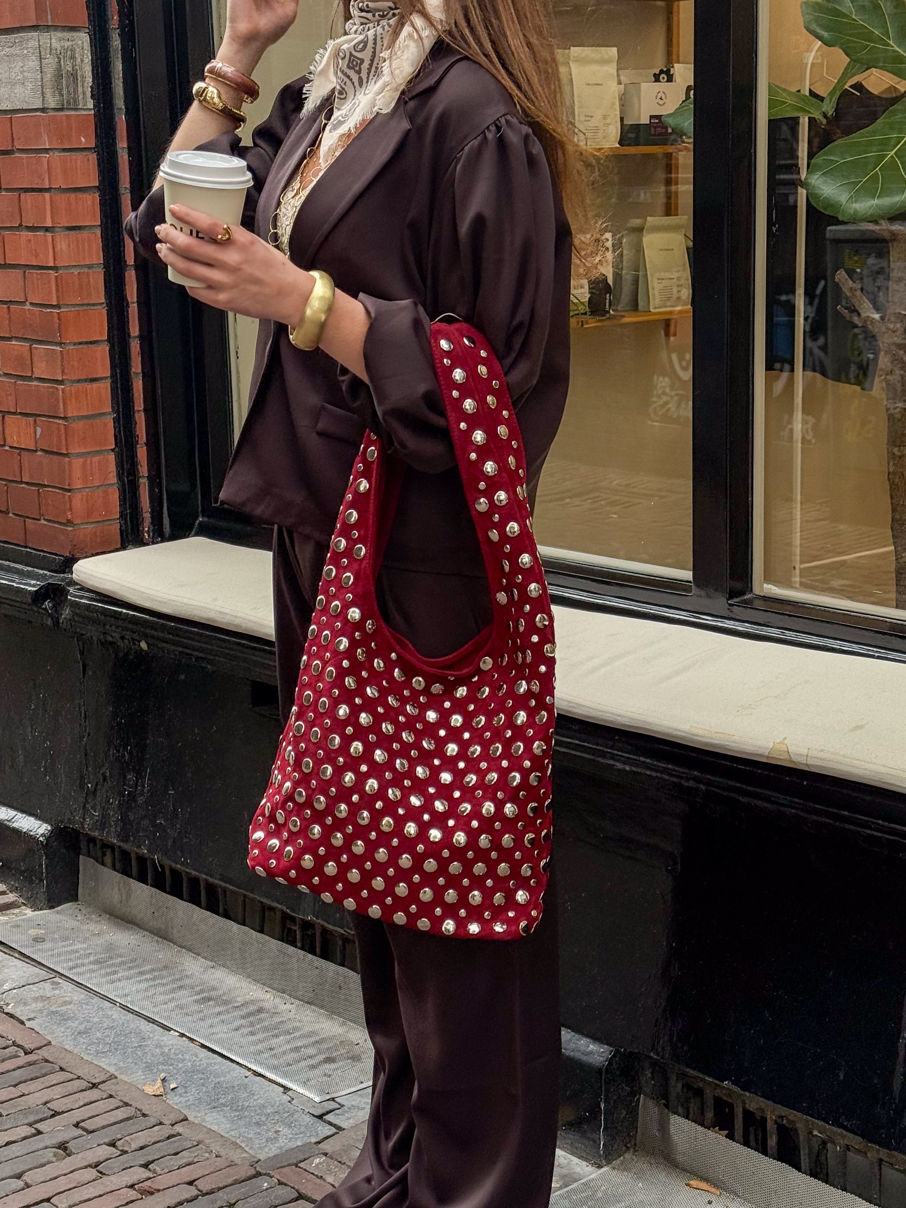 Loux Studs Bag Bordeaux