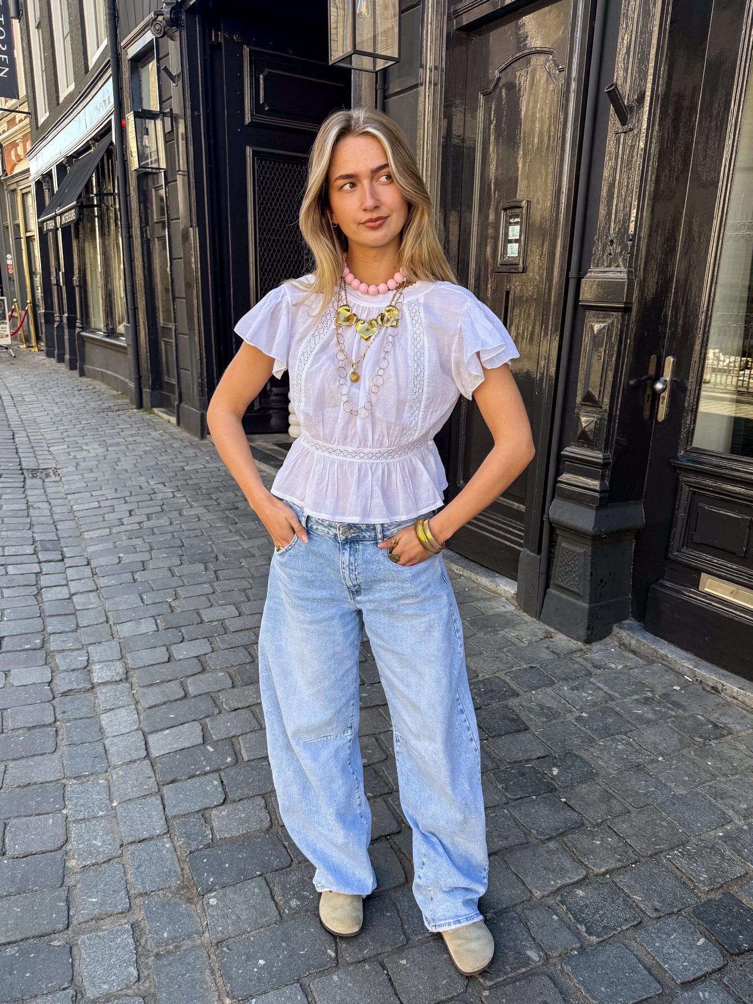 Baggy Balloon Fit Jeans Blue