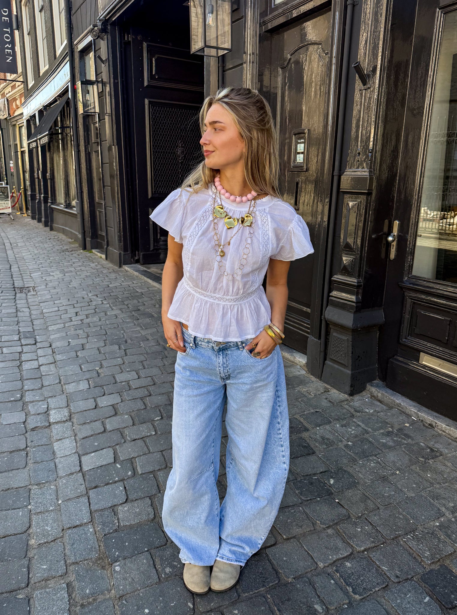 Baggy Balloon Fit Jeans Blauw