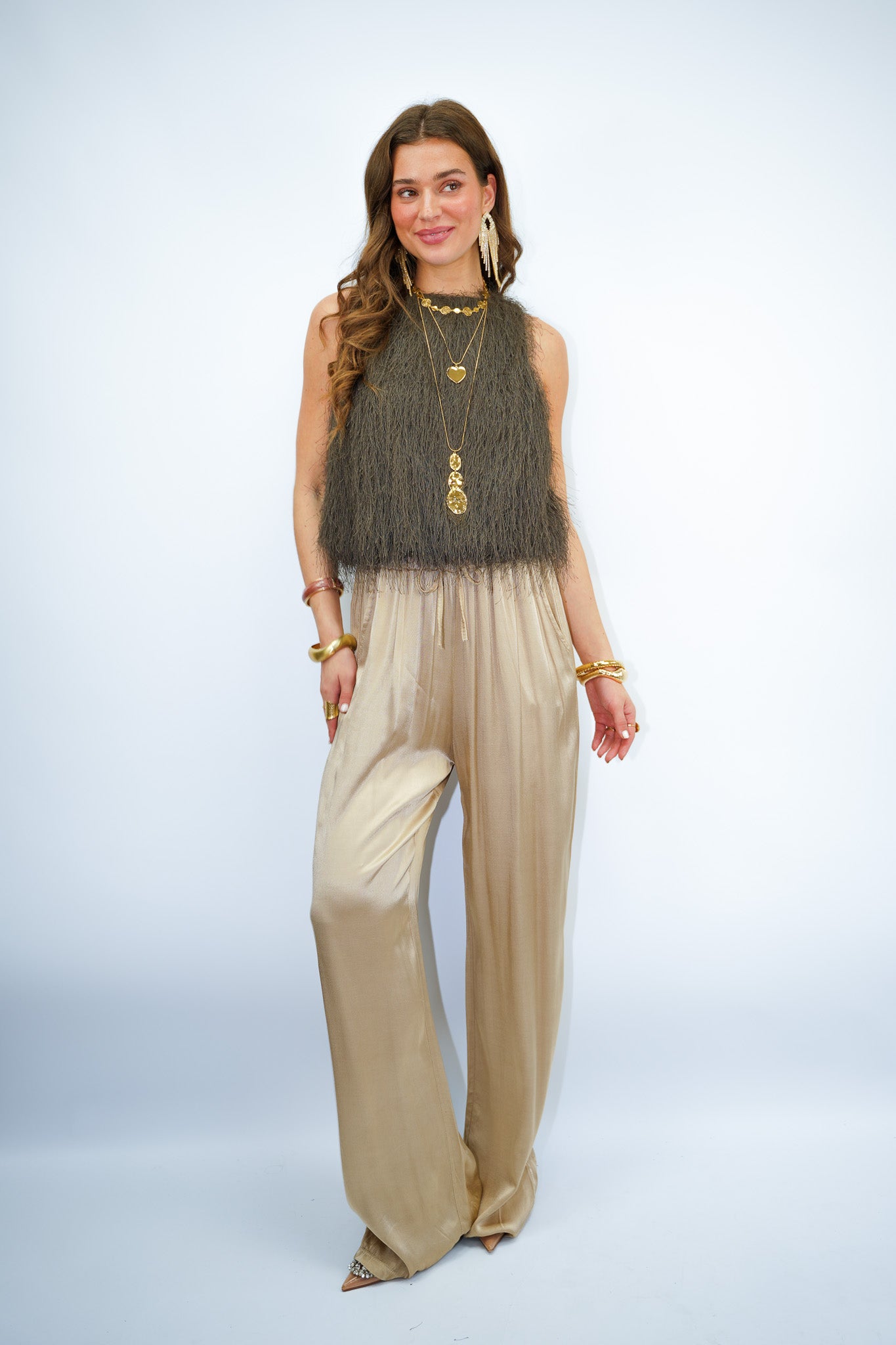 Maryam Fluffy Top Brown