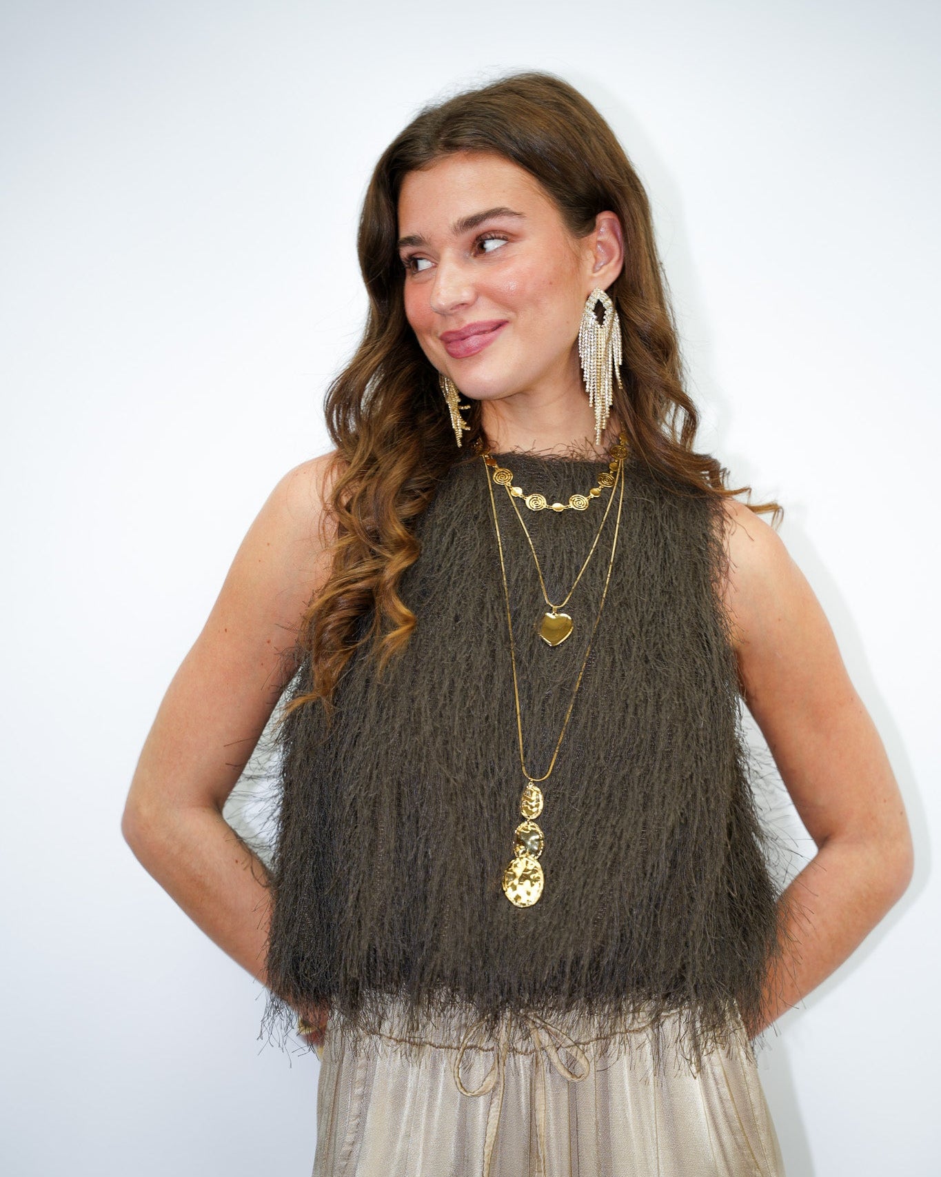 Maryam Fluffy Top Brown