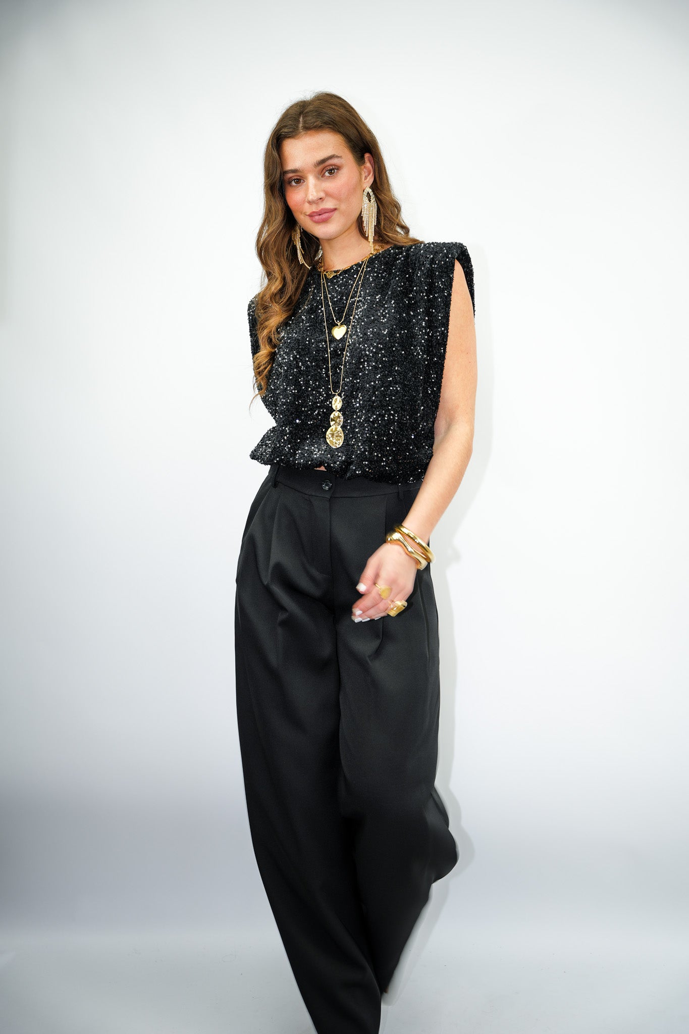 Milou Glitter Top Black