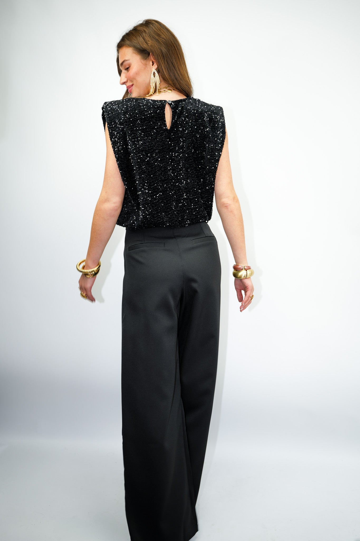 Milou Glitter Top Black