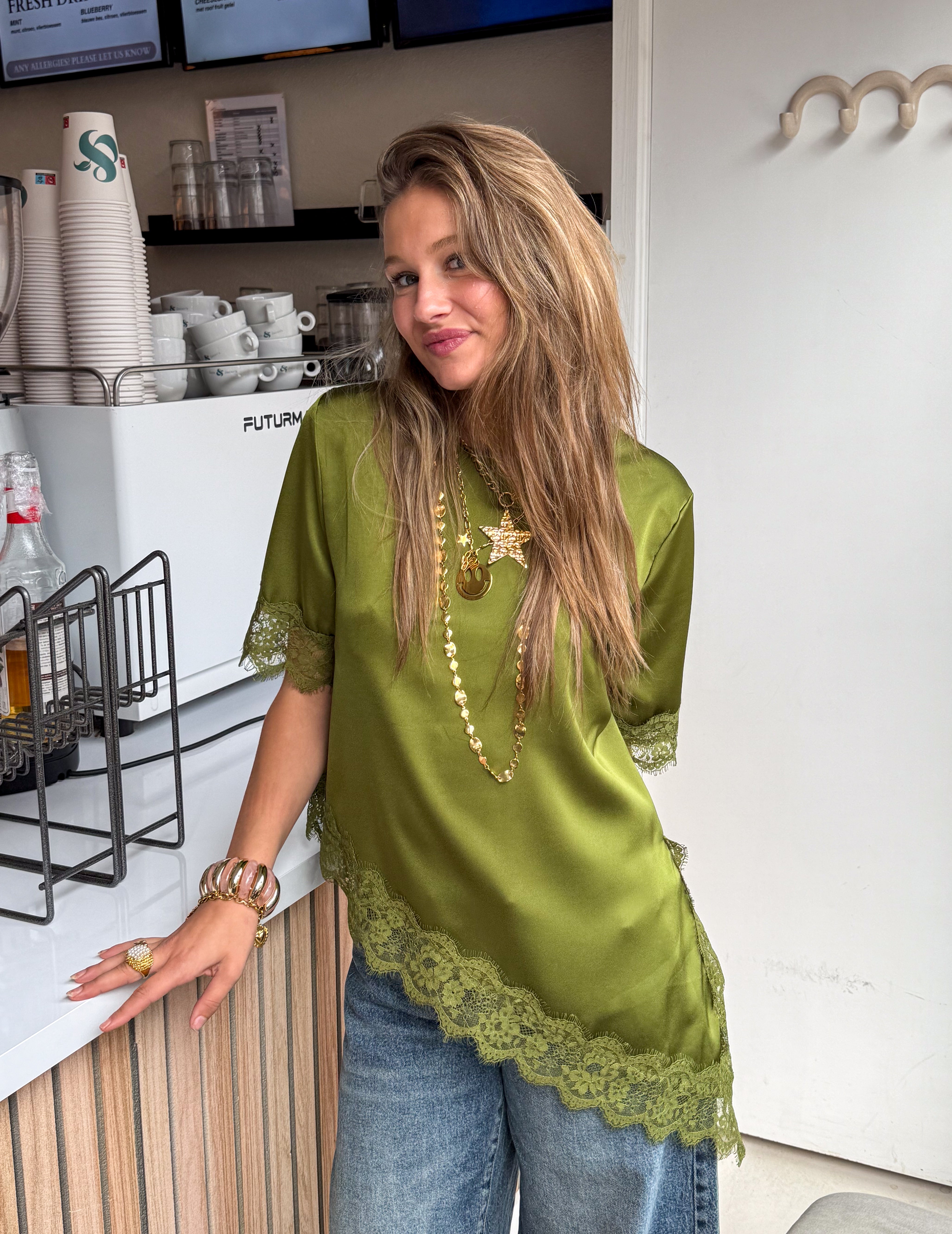 Misty Lace Top Green