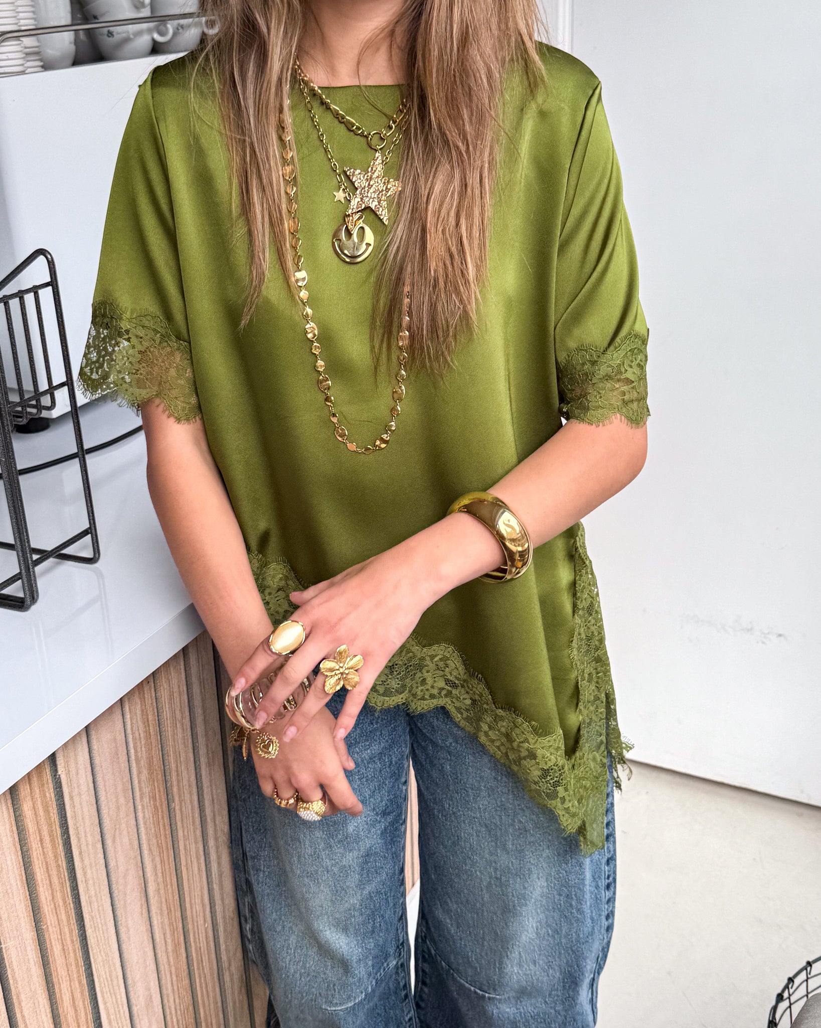 Misty Lace Top Green