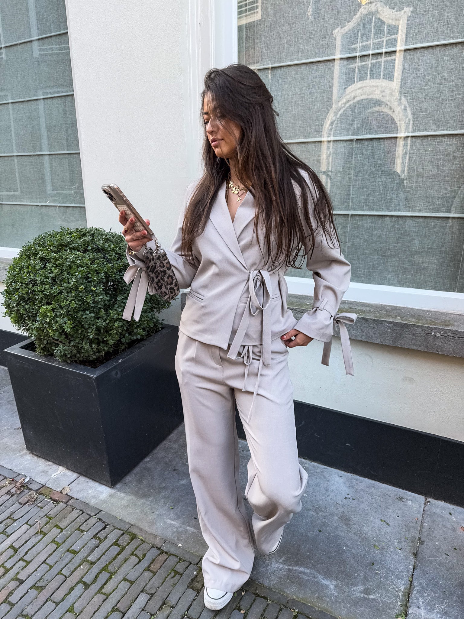 Nina Blazer Sleeve Detail Taupe