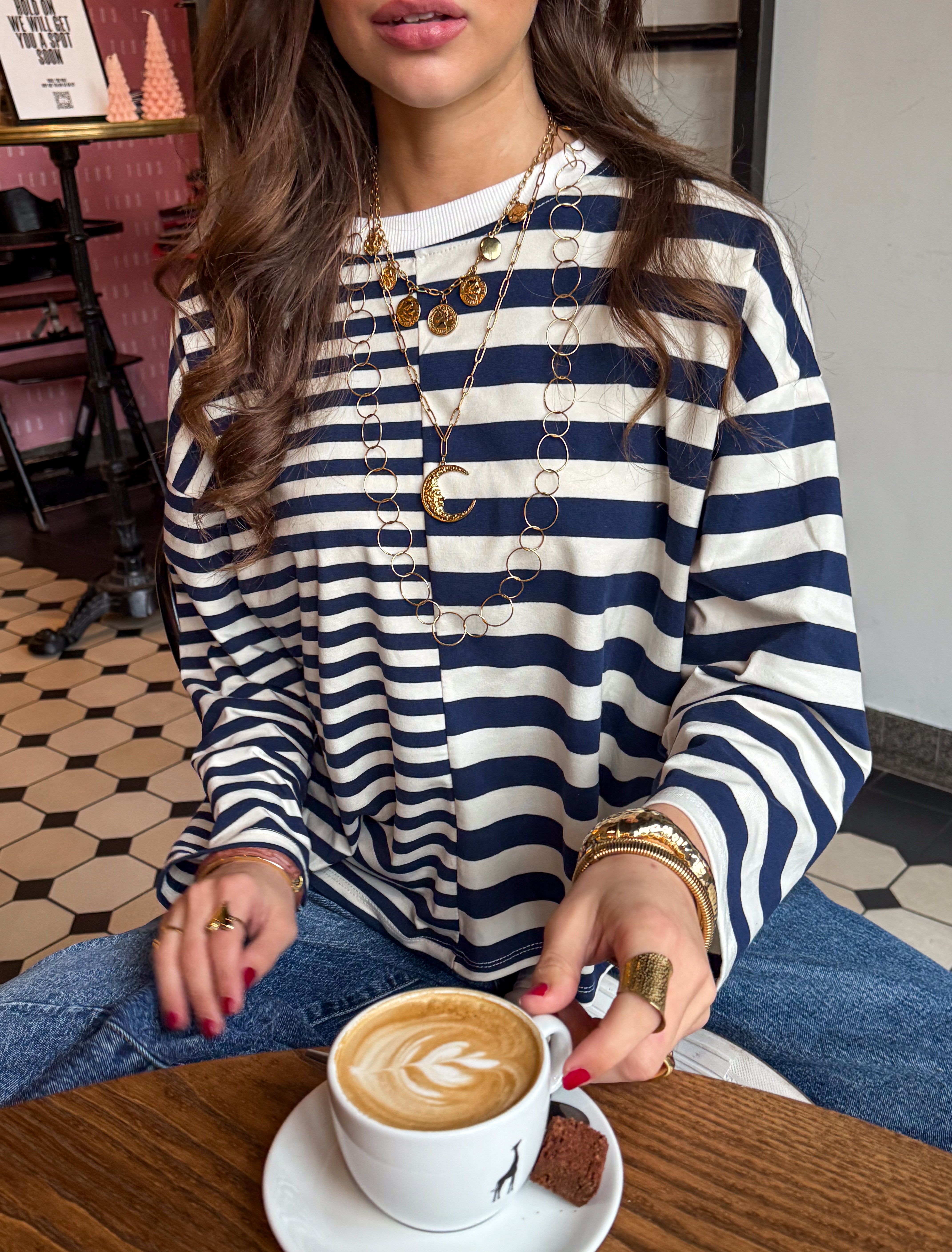 Noor Striped Longsleeve Navy