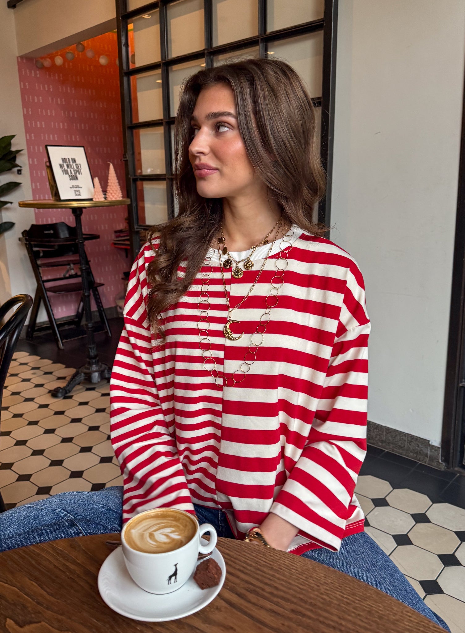 Noor Striped Longsleeve Red
