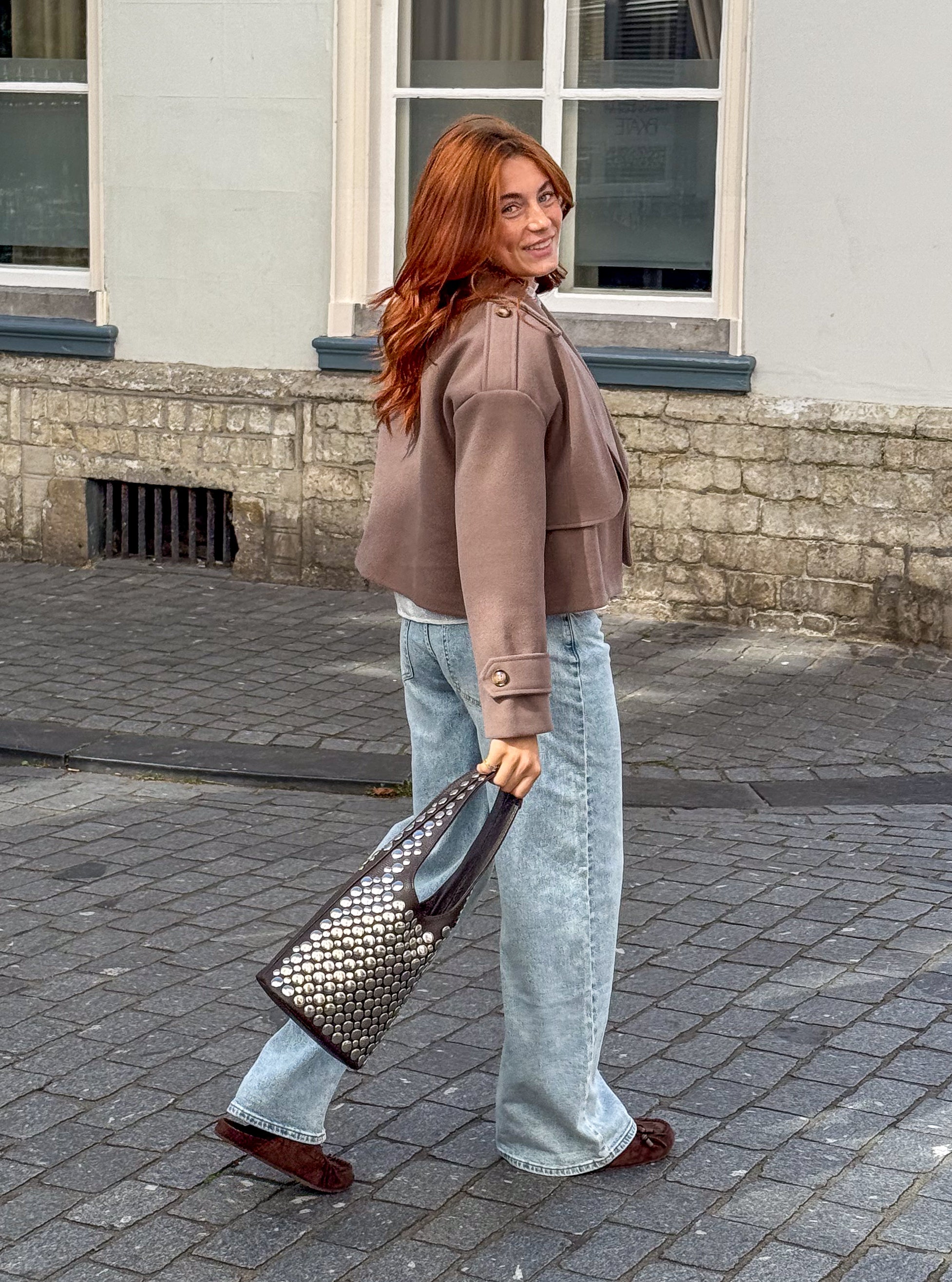 Paris Cropped Soft Trenchcoat Taupe