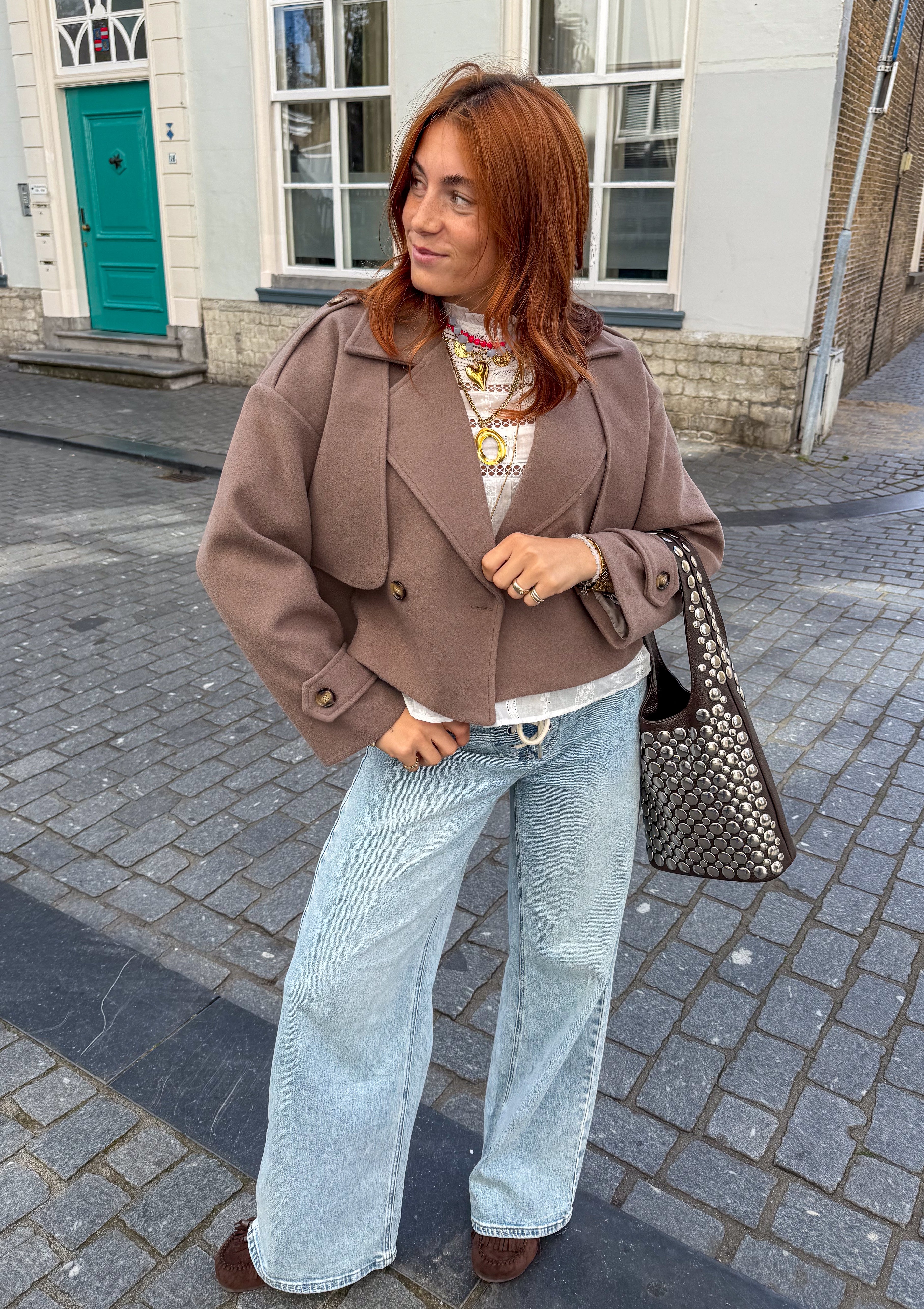 Paris Cropped Soft Trenchcoat Taupe