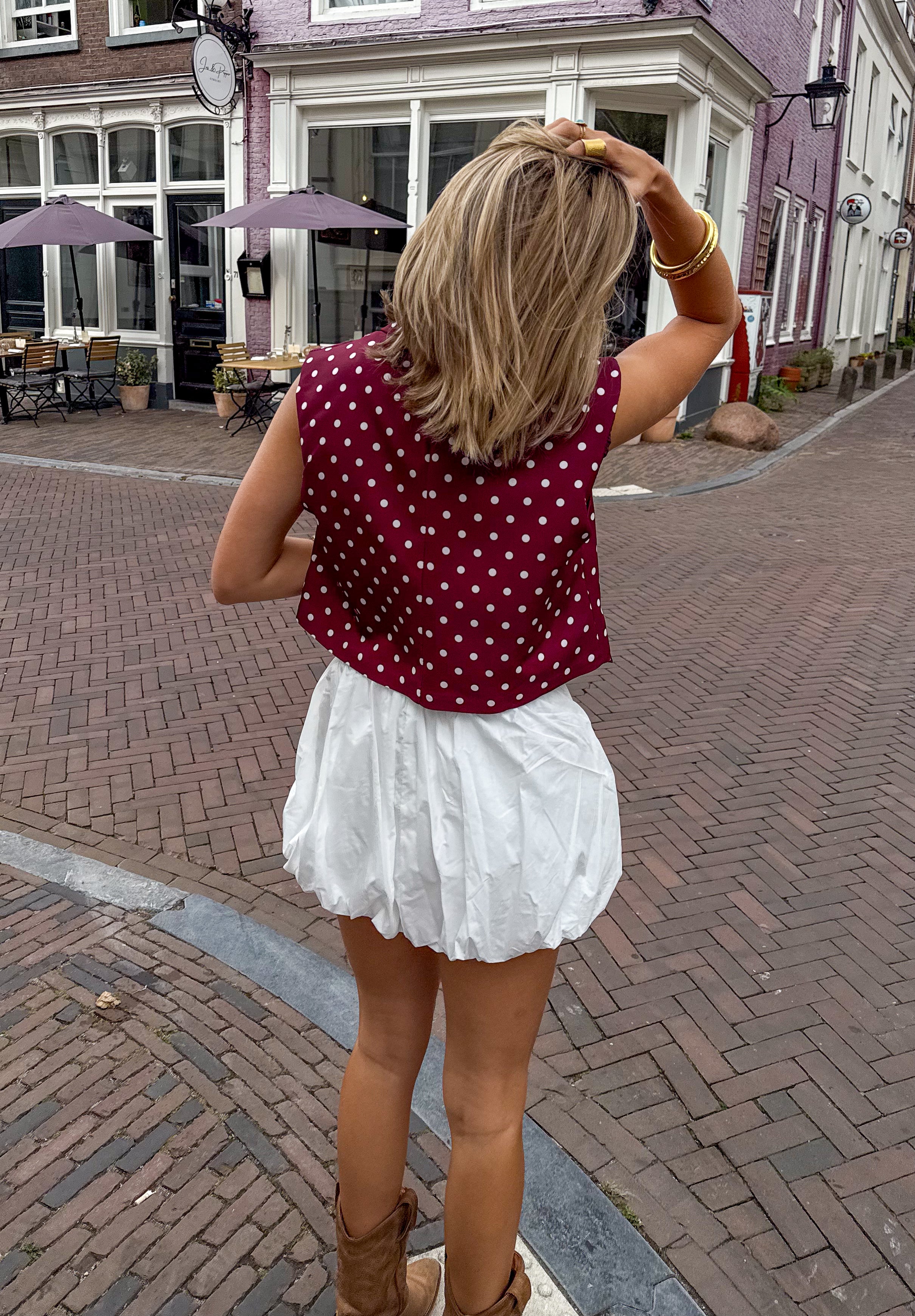 Pom Dots Gilet Bordeaux