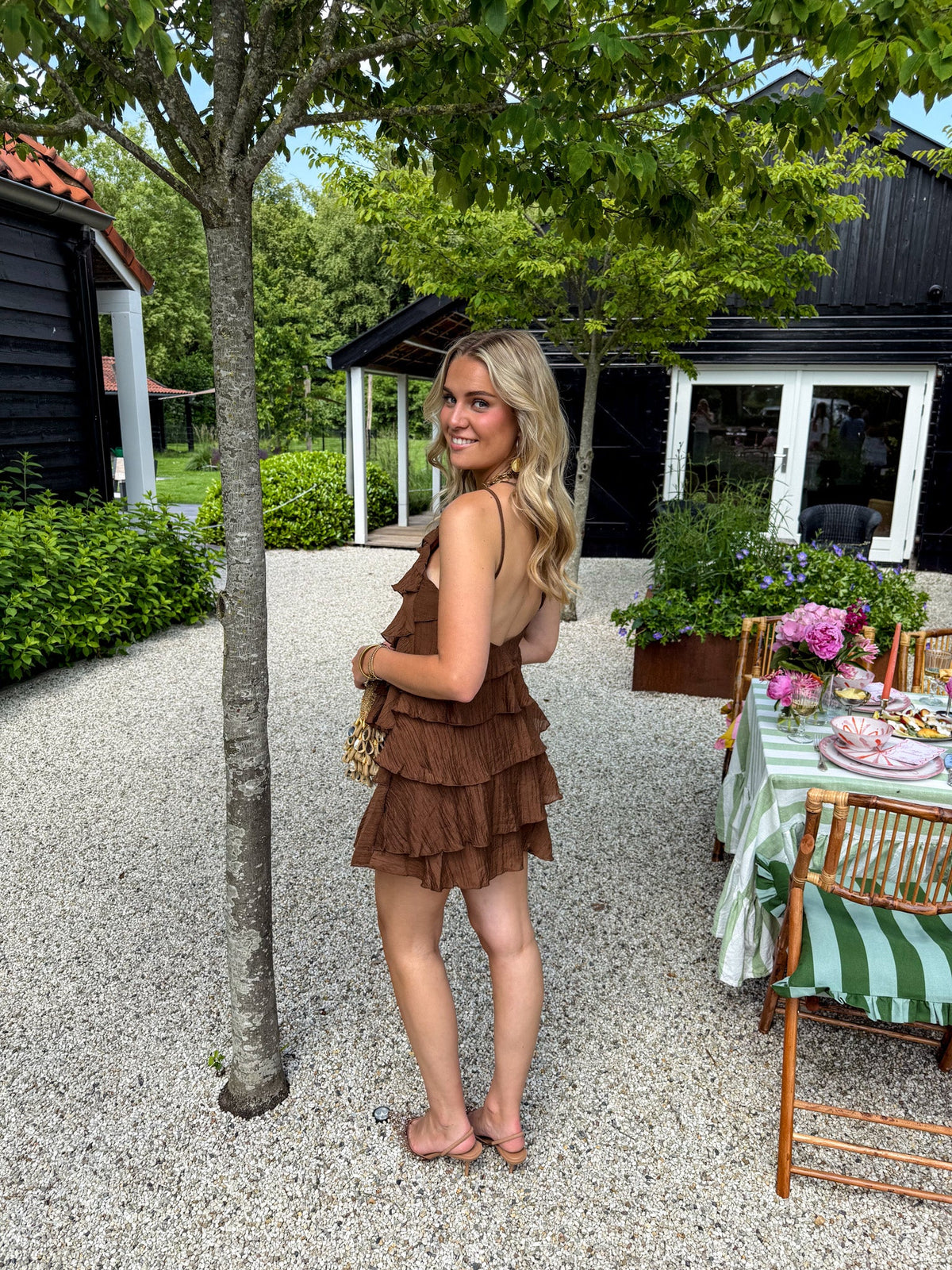 Kate Flowy Jurk | Brown