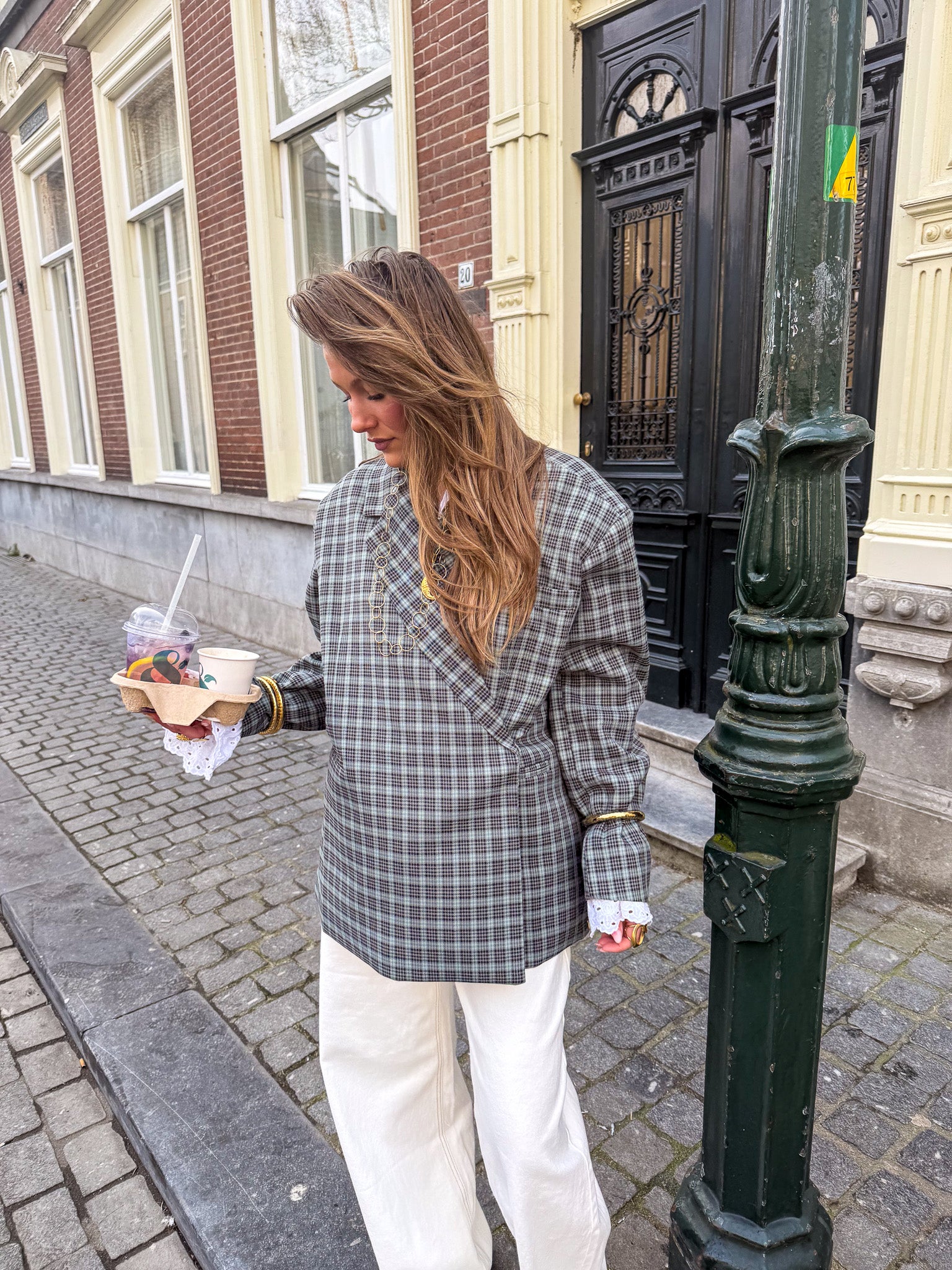 Saint Blazer Checked Blue