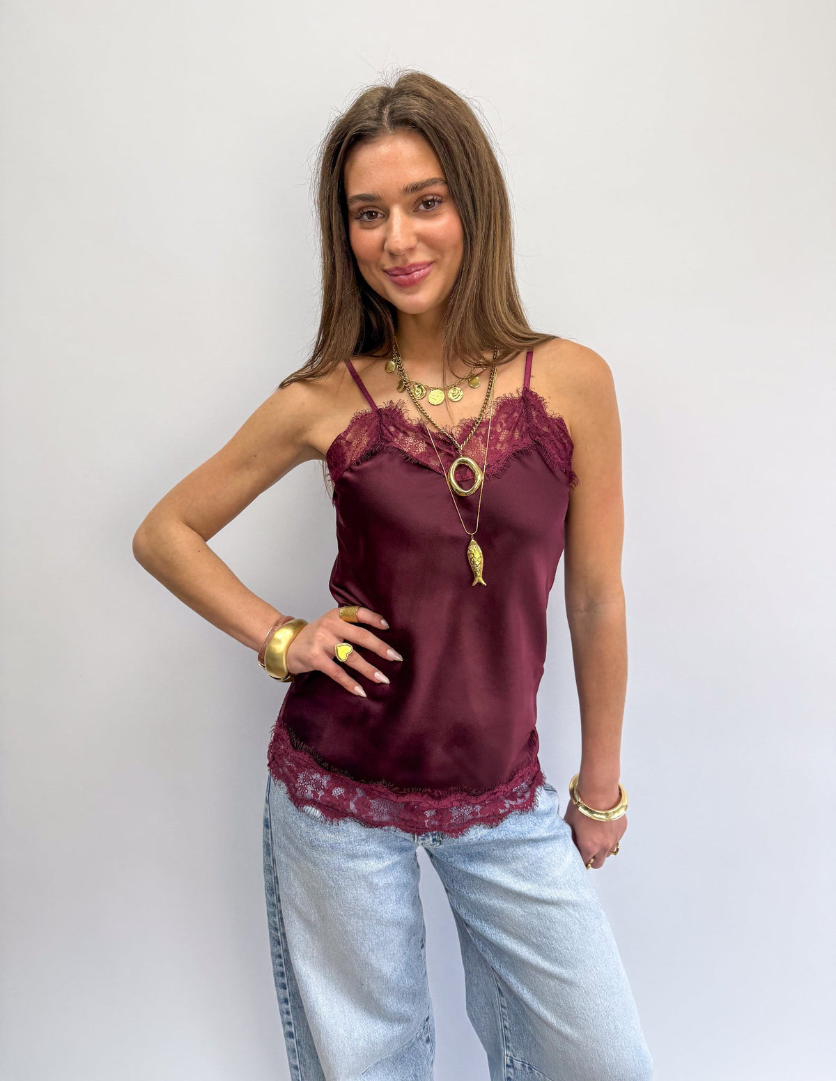 Sensa Lace Top | Bordeaux