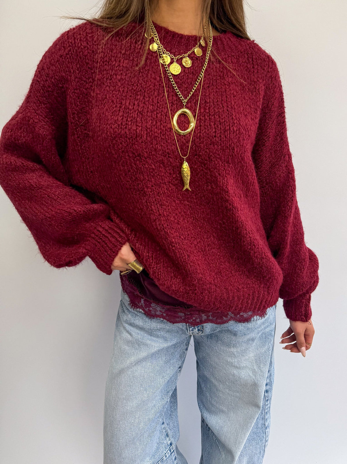 Sensa Lace Top | Bordeaux