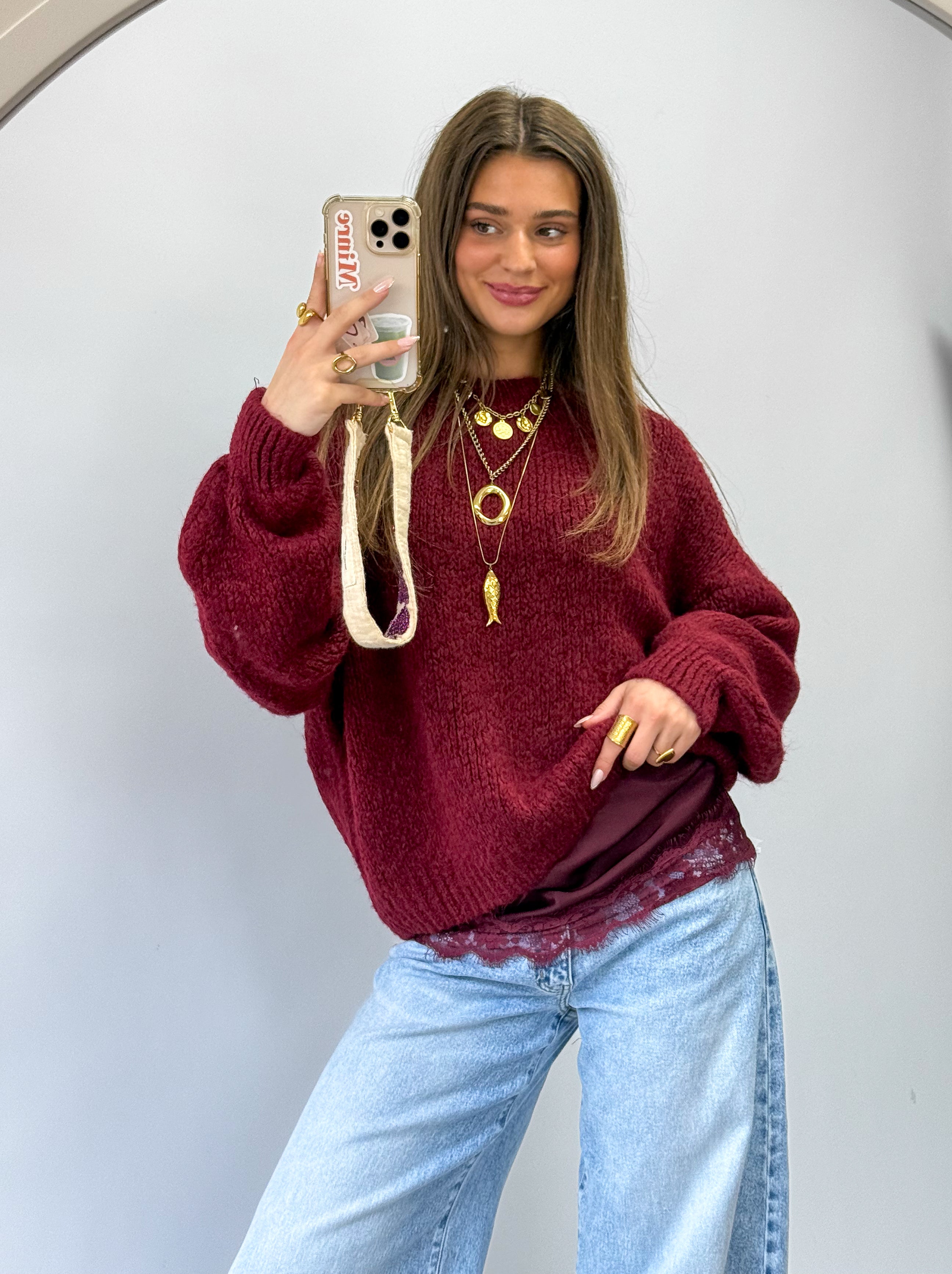 Sensa Lace Top Bordeaux