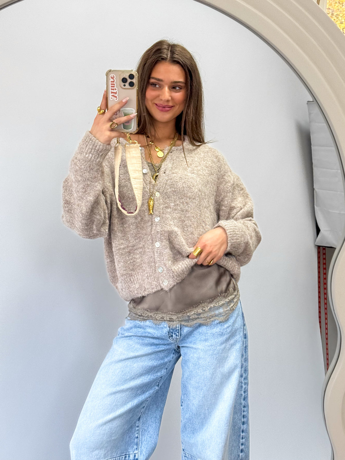 Sensa Lace Top | Taupe
