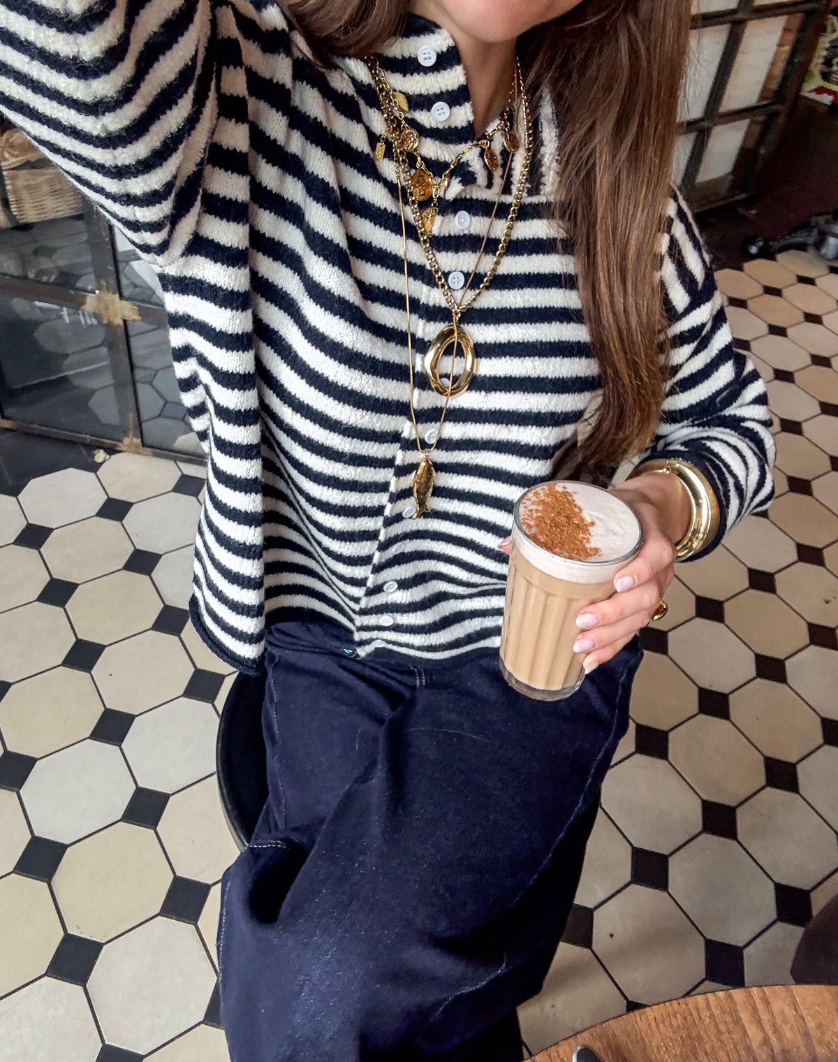 Serena Vest Gestreept | Navy