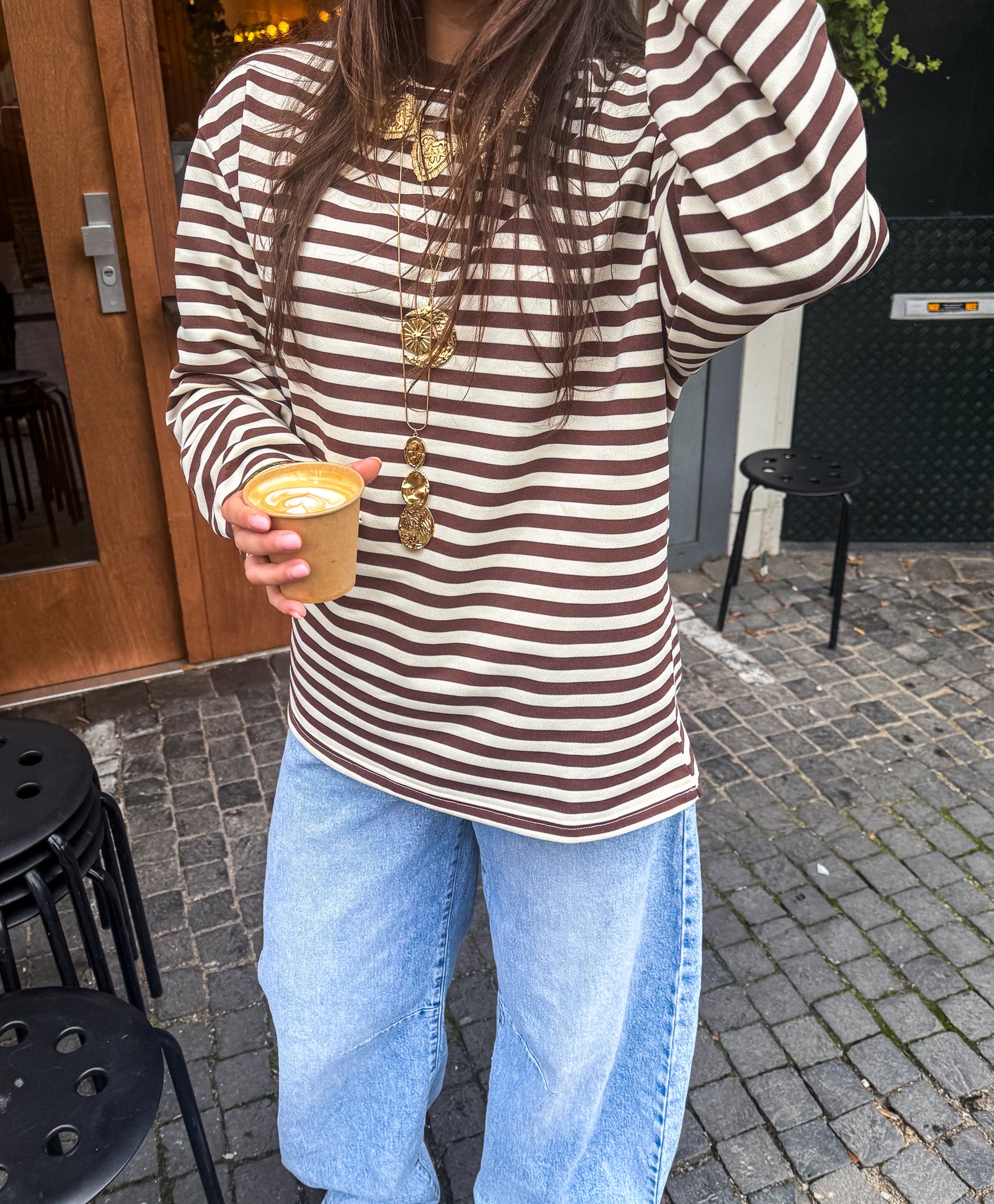 Stripes on Stripes Longsleeve Brown/Creme