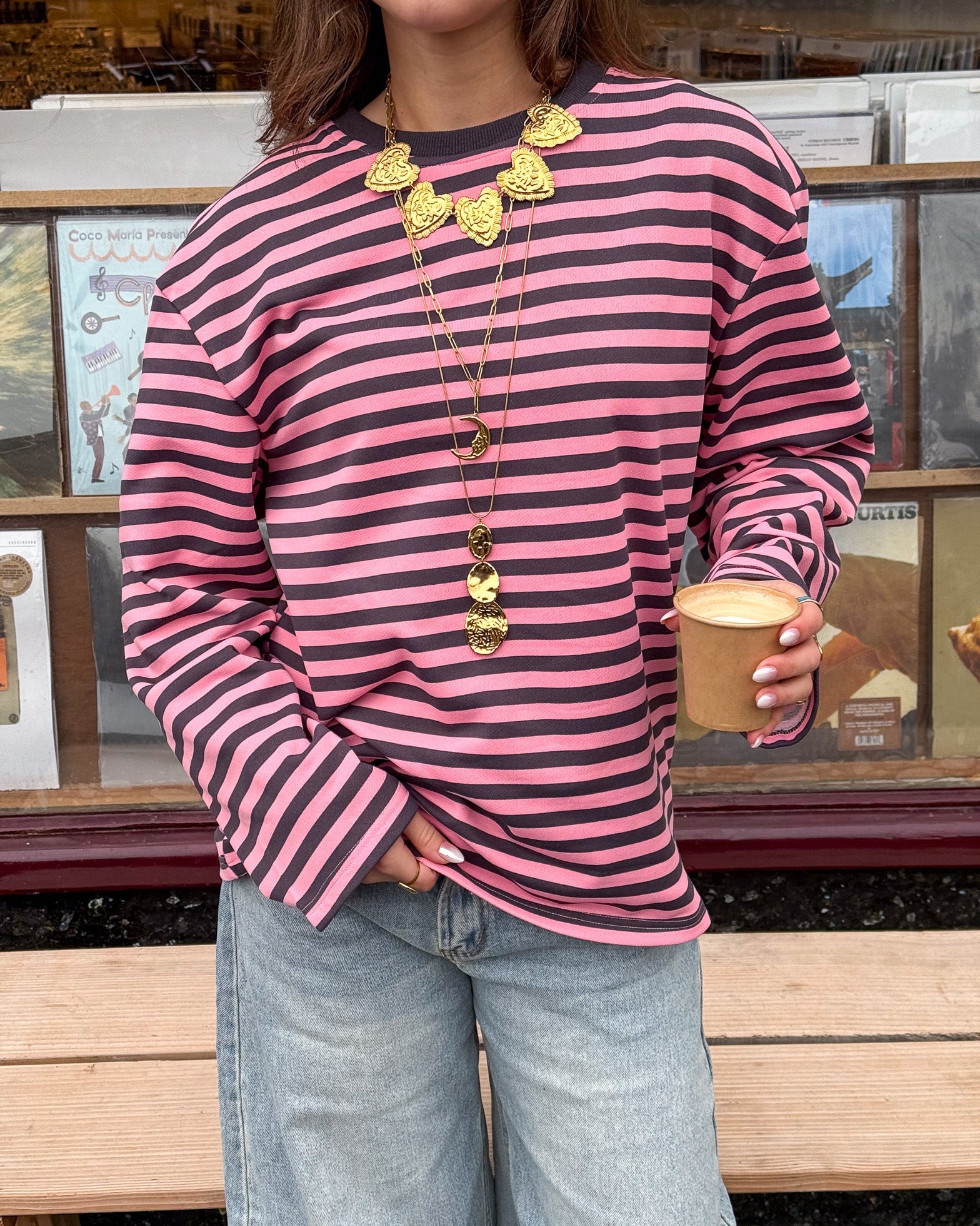 Stripes on Stripes Longsleeve Pink