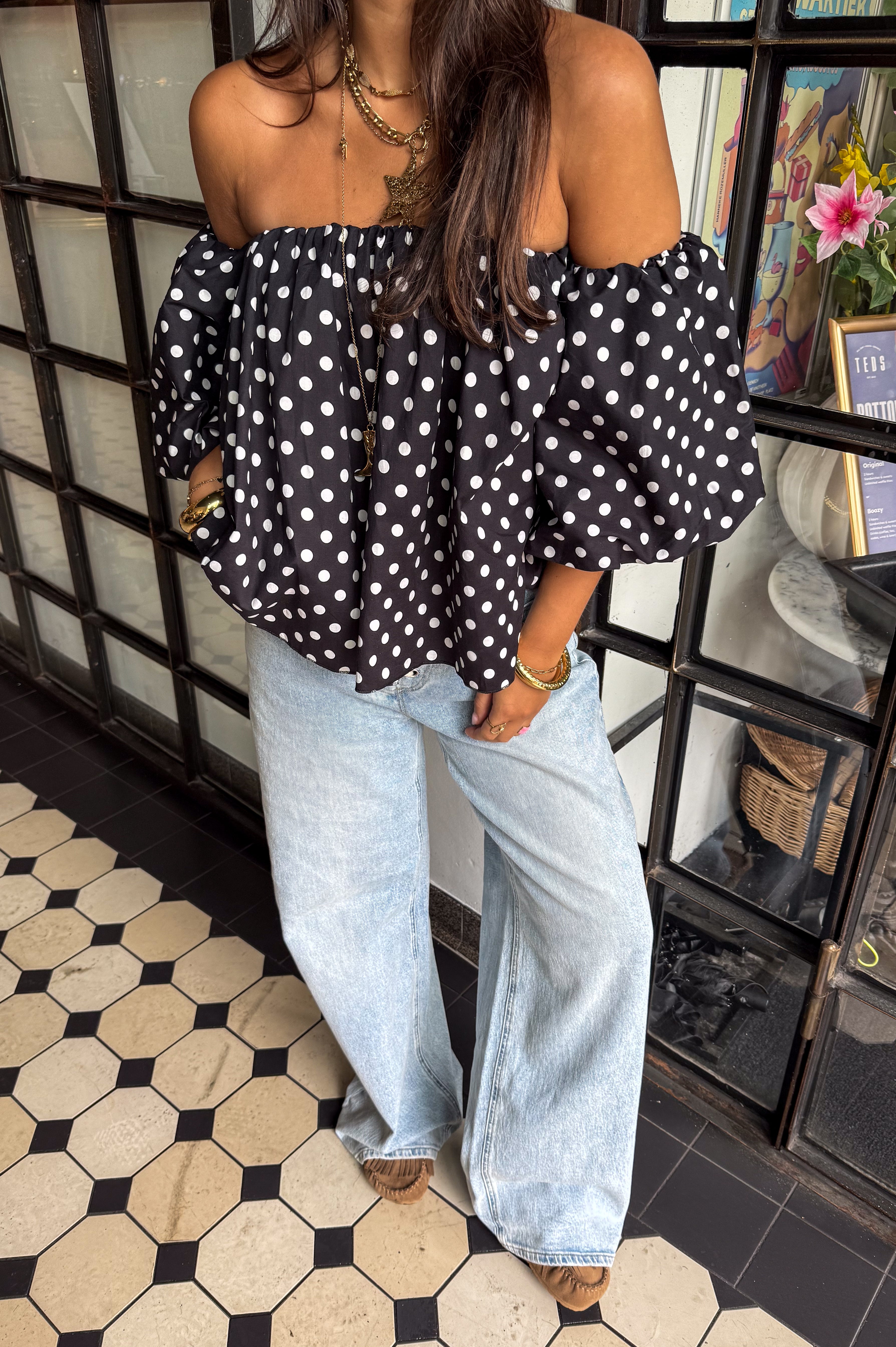 Winnie Dots Top Black