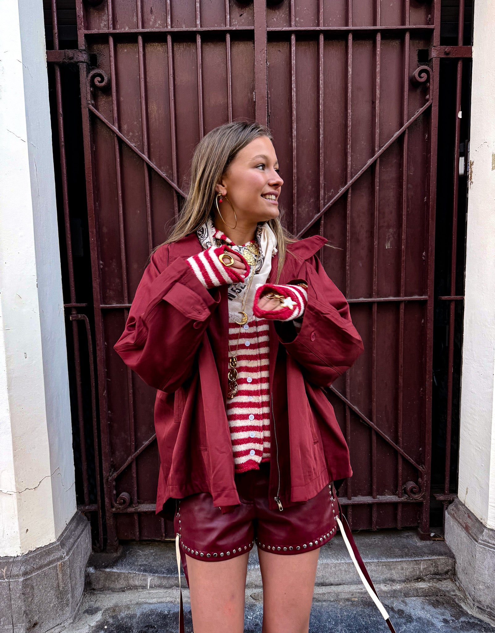 Serena Vest Red Stripe